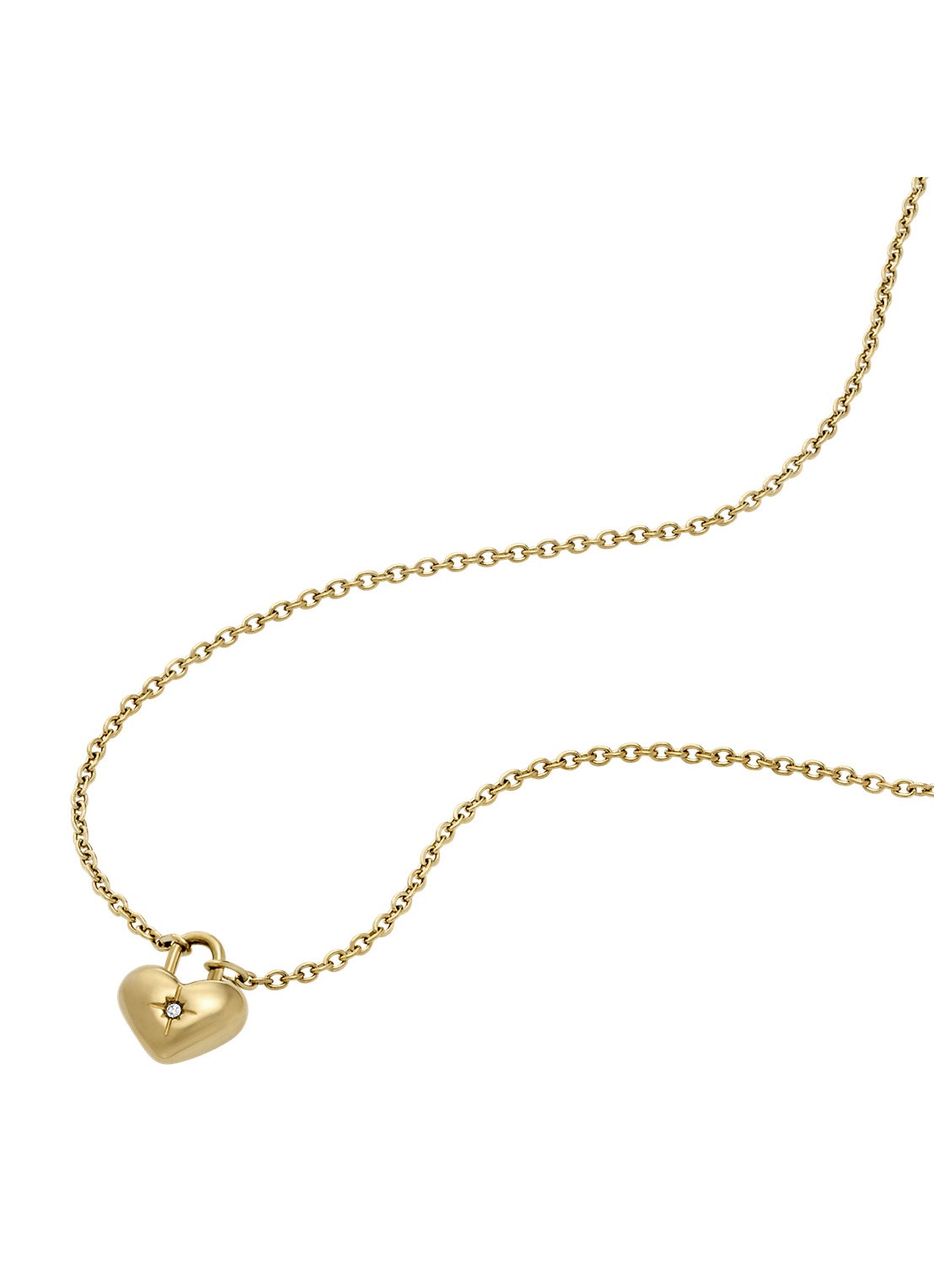 Fossil Set van ketting en oorknopjes JF04881SET - detail goud