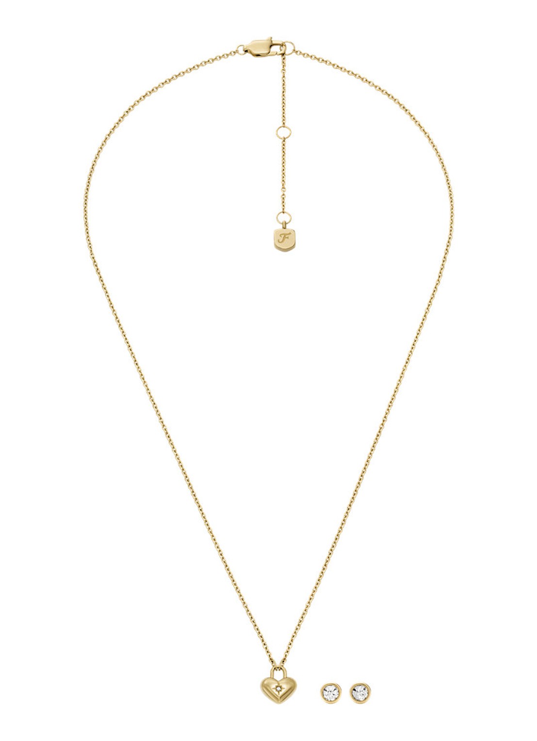 Fossil Set van ketting en oorknopjes JF04881SET - detail 2 goud