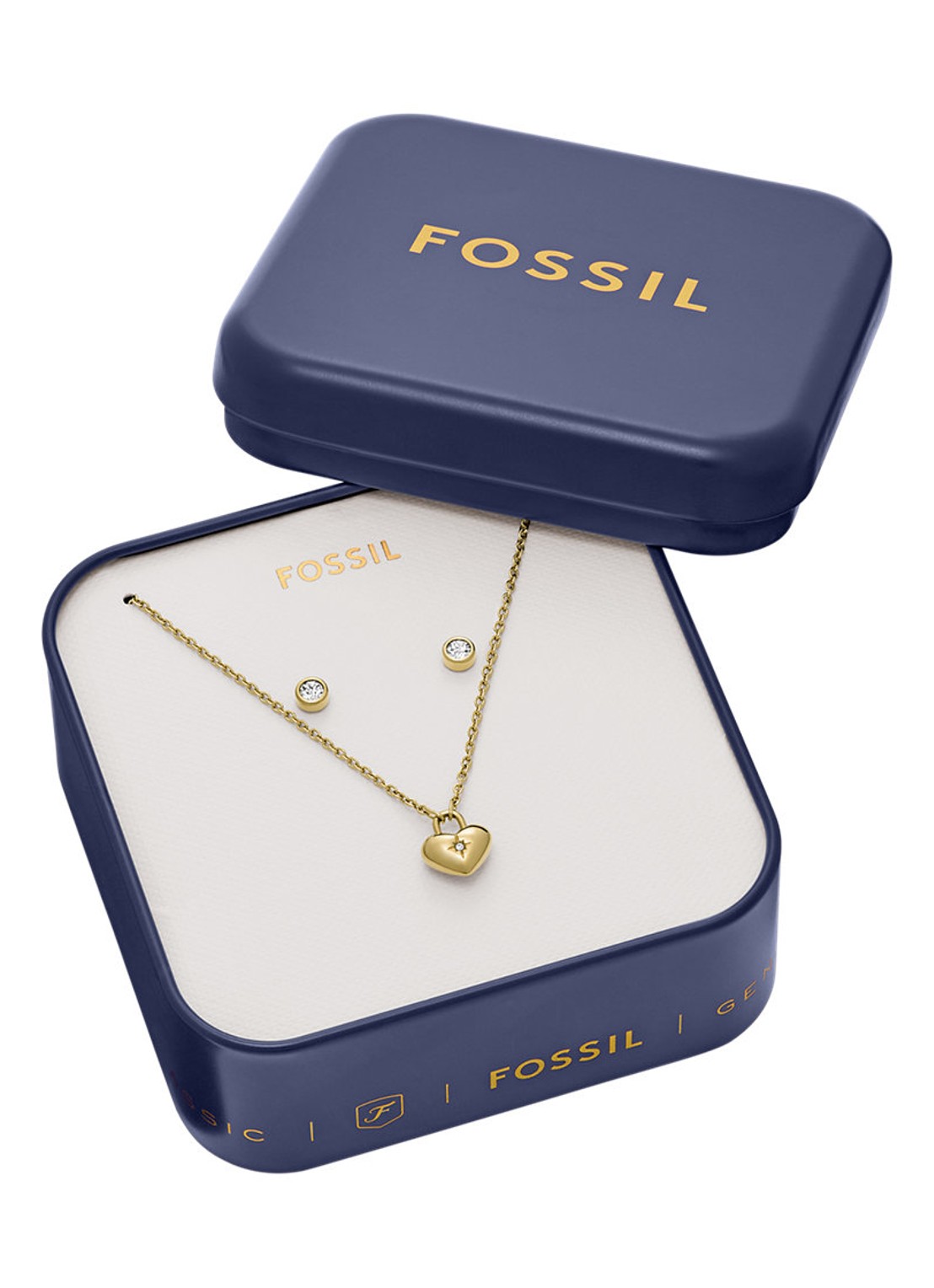 Fossil Set van ketting en oorknopjes JF04881SET - detail 4 goud