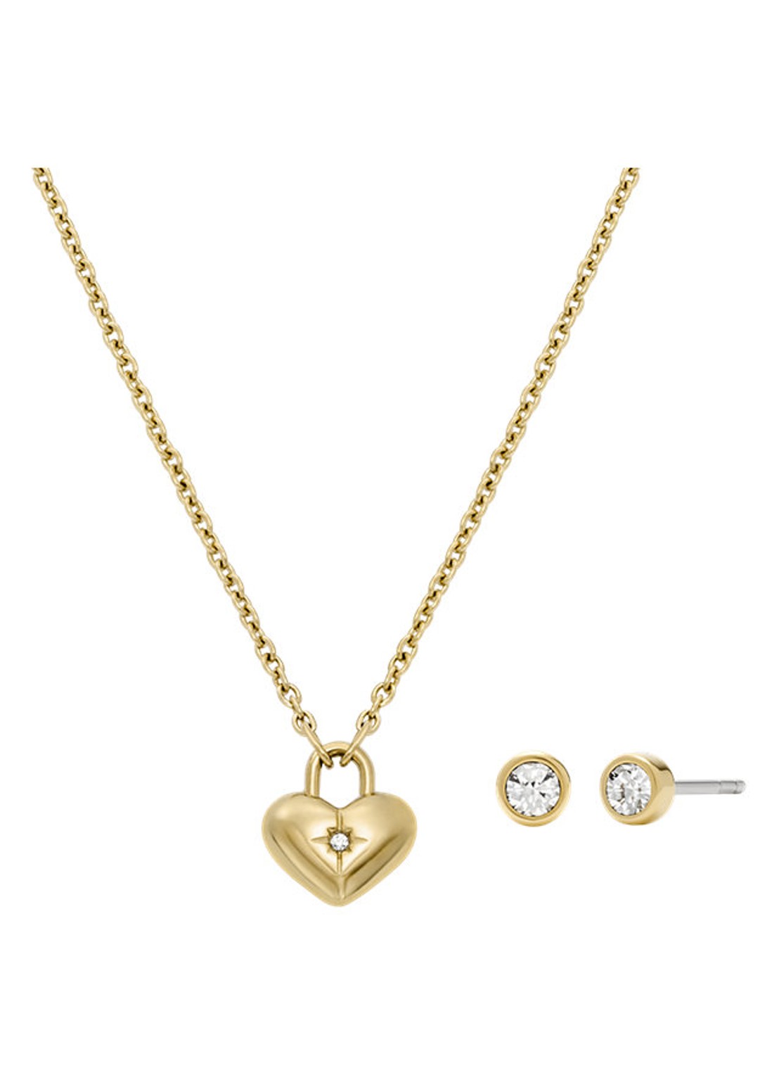 Fossil Set van ketting en oorknopjes JF04881SET - voorkant 6 goud