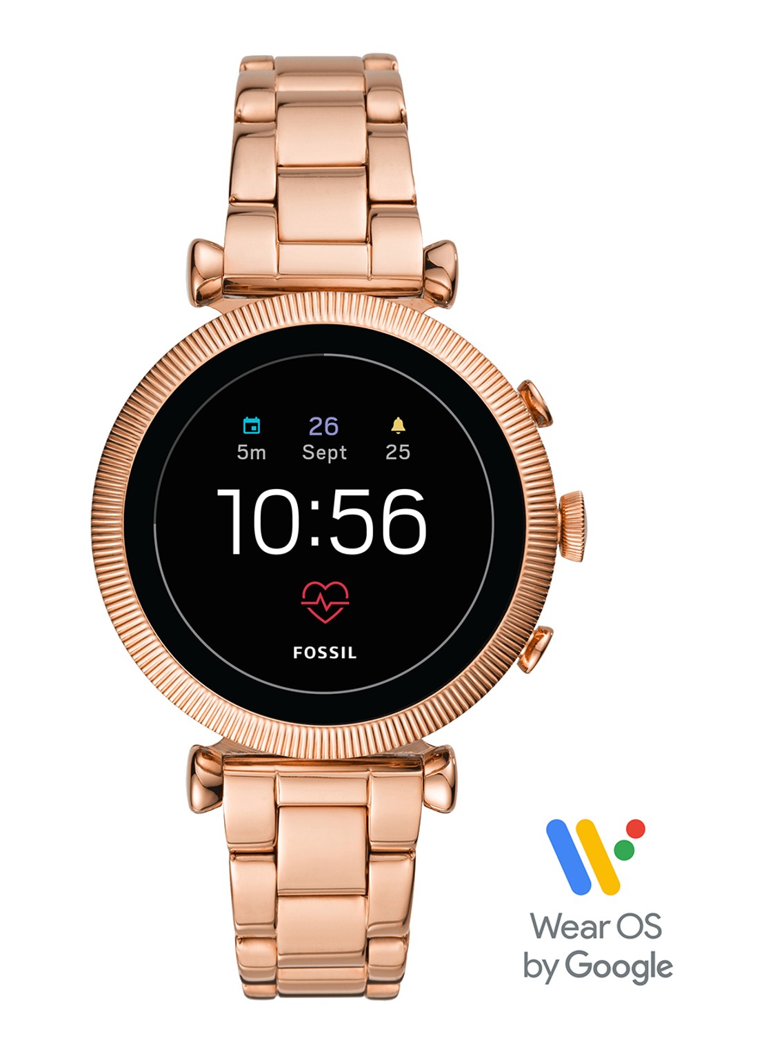 Fossil Sloan smartwatch FTW6040 - voorkant roségoud