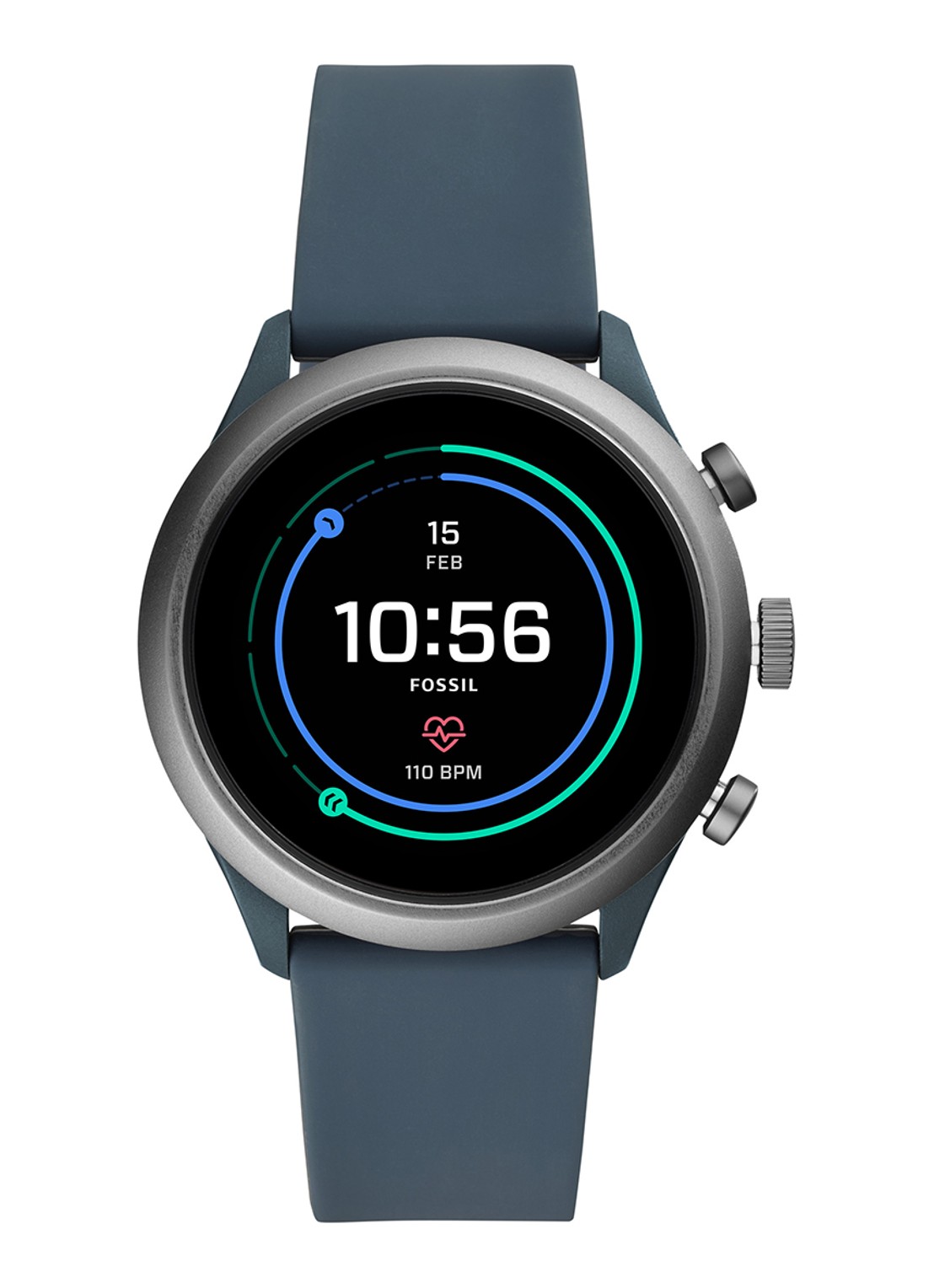 Fossil Sport Display Smartwatch Gen 4S FTW4021 - voorkant 6 blauw