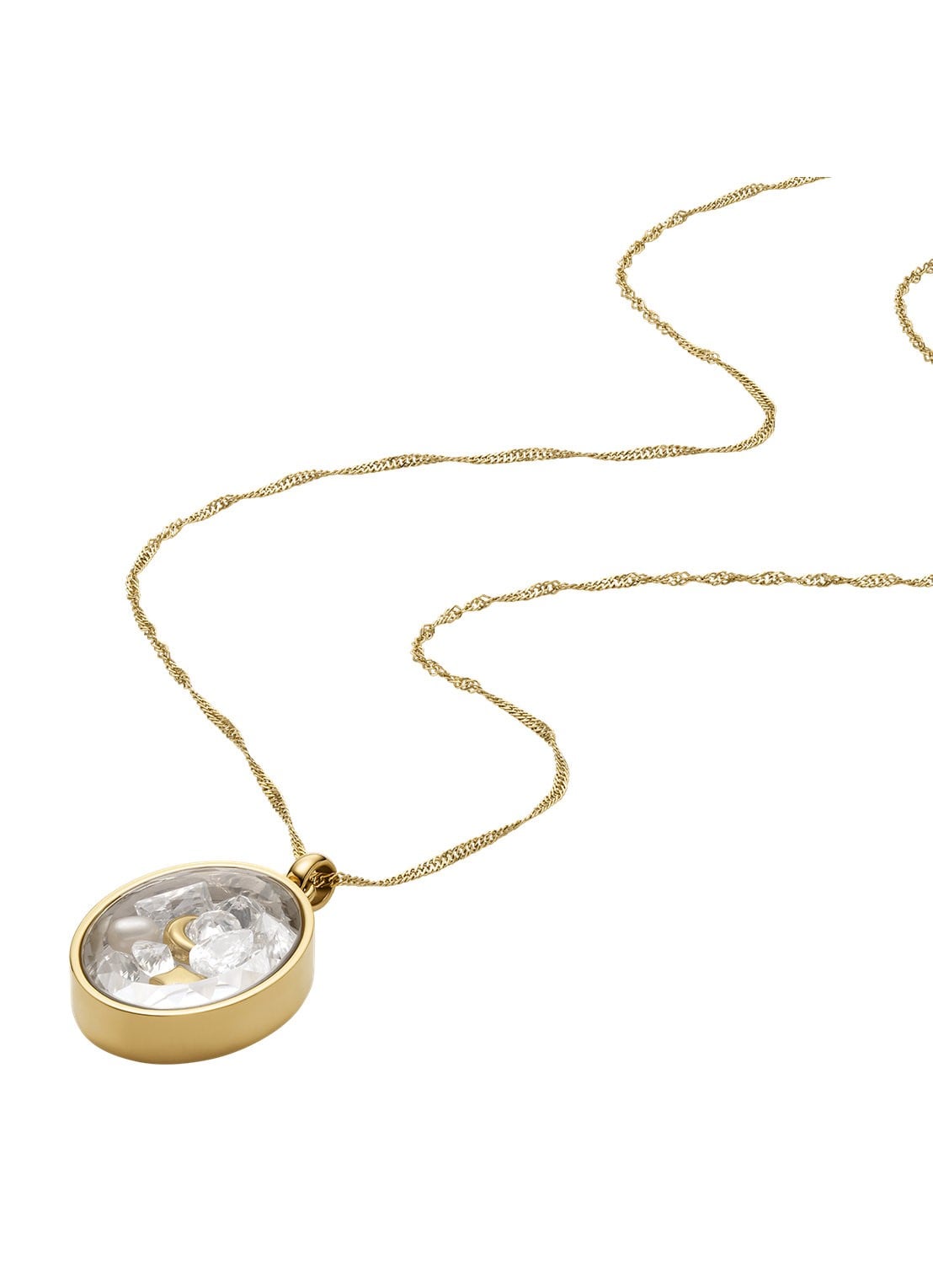 Fossil Sutton ketting JF04893710 - detail goud