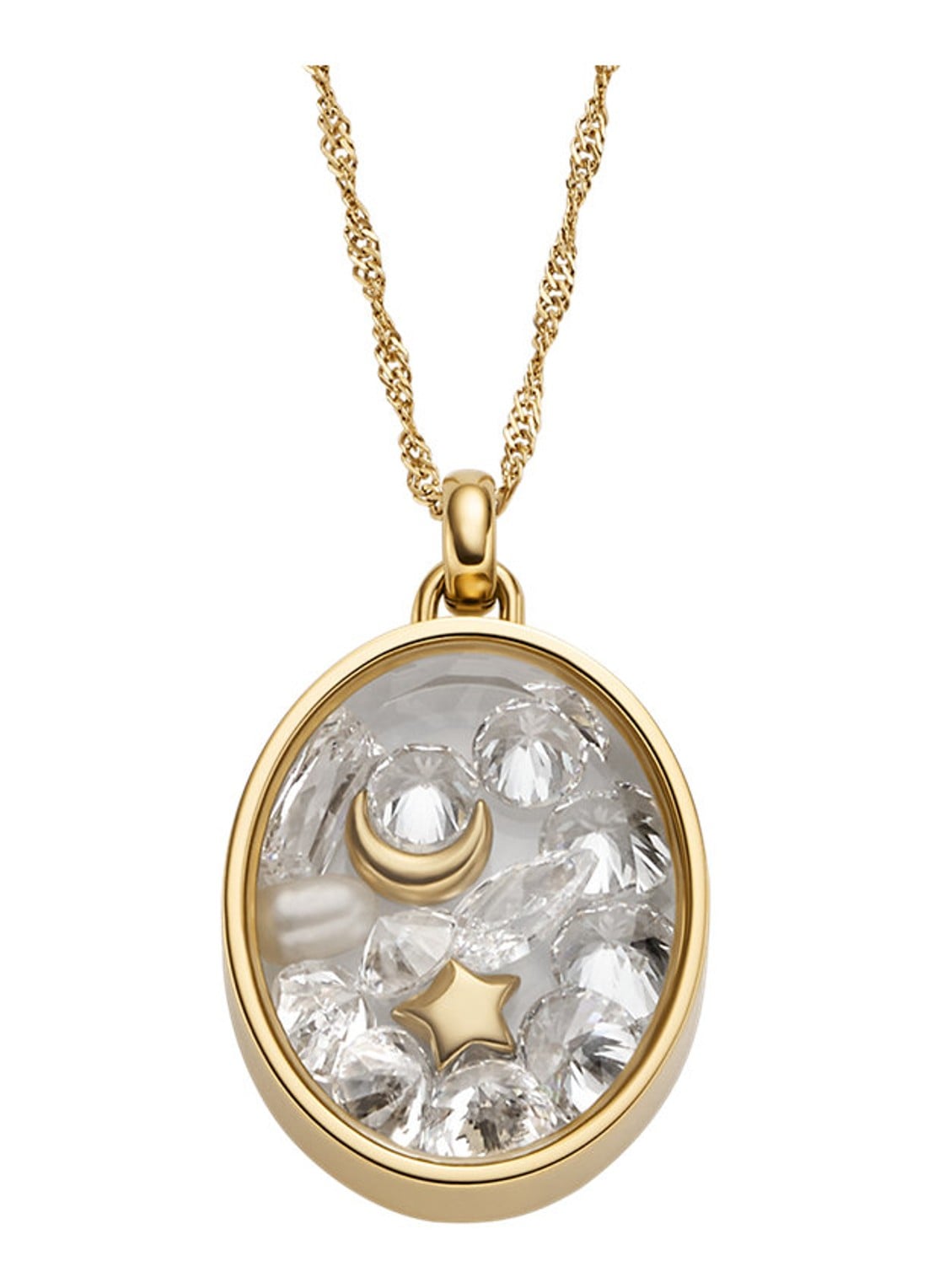 Fossil Sutton ketting JF04893710 - voorkant 5 goud