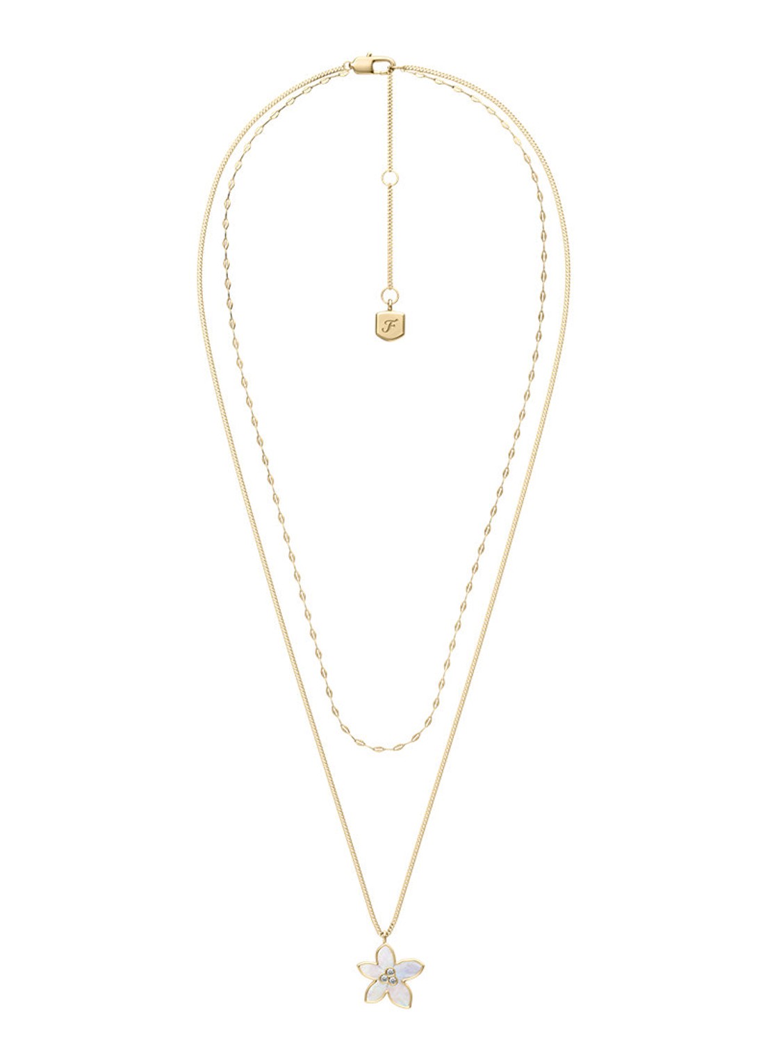 Fossil Sutton ketting JF04969710 - detail 2 goud