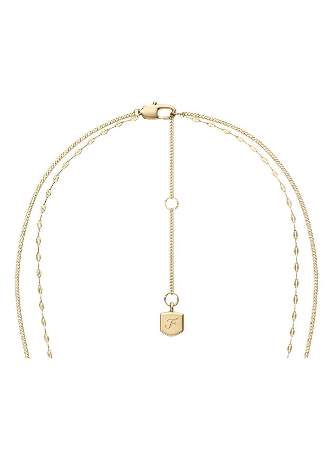 Fossil Sutton ketting JF04969710 - detail 3 goud