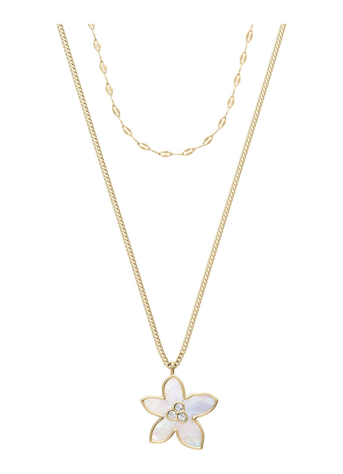 Fossil Sutton ketting JF04969710 - voorkant 6 goud