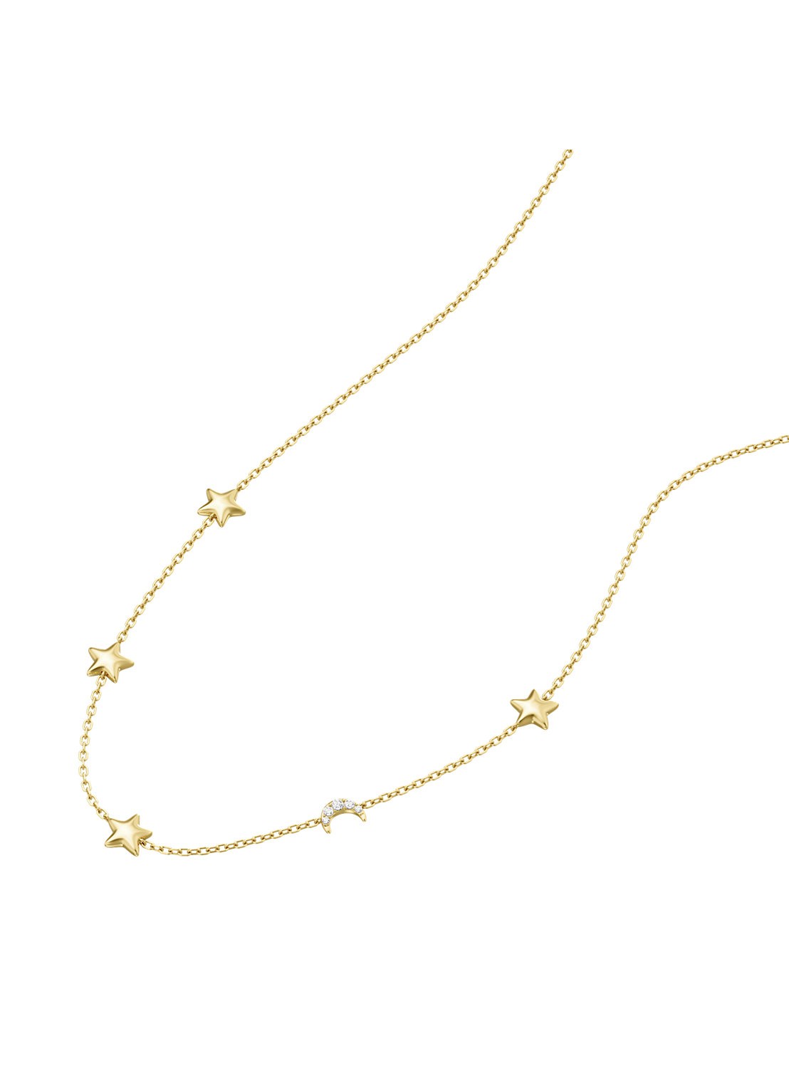 Fossil Sutton ketting met zirkonia JA7337710 - detail goud
