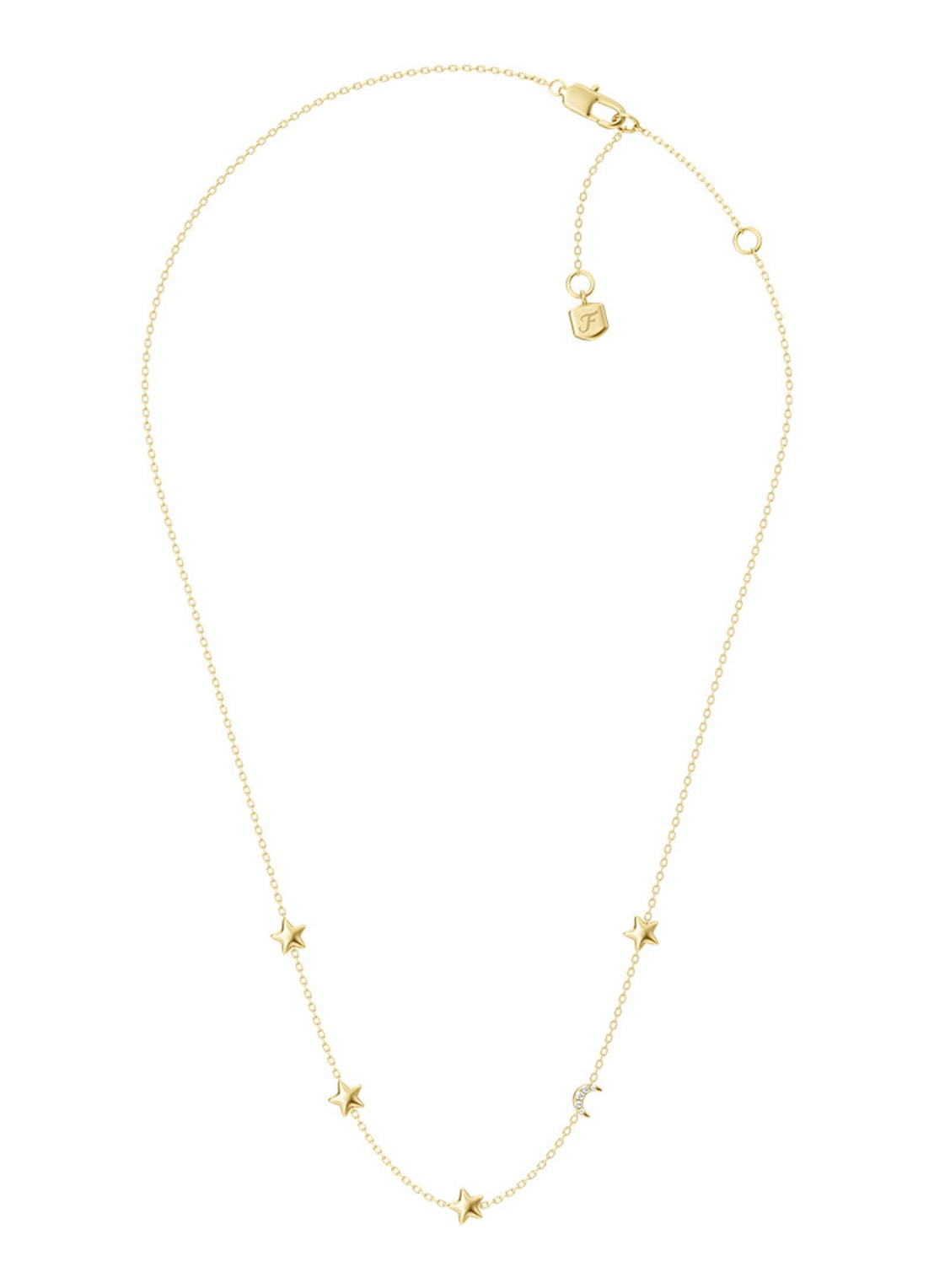 Fossil Sutton ketting met zirkonia JA7337710 - detail 2 goud