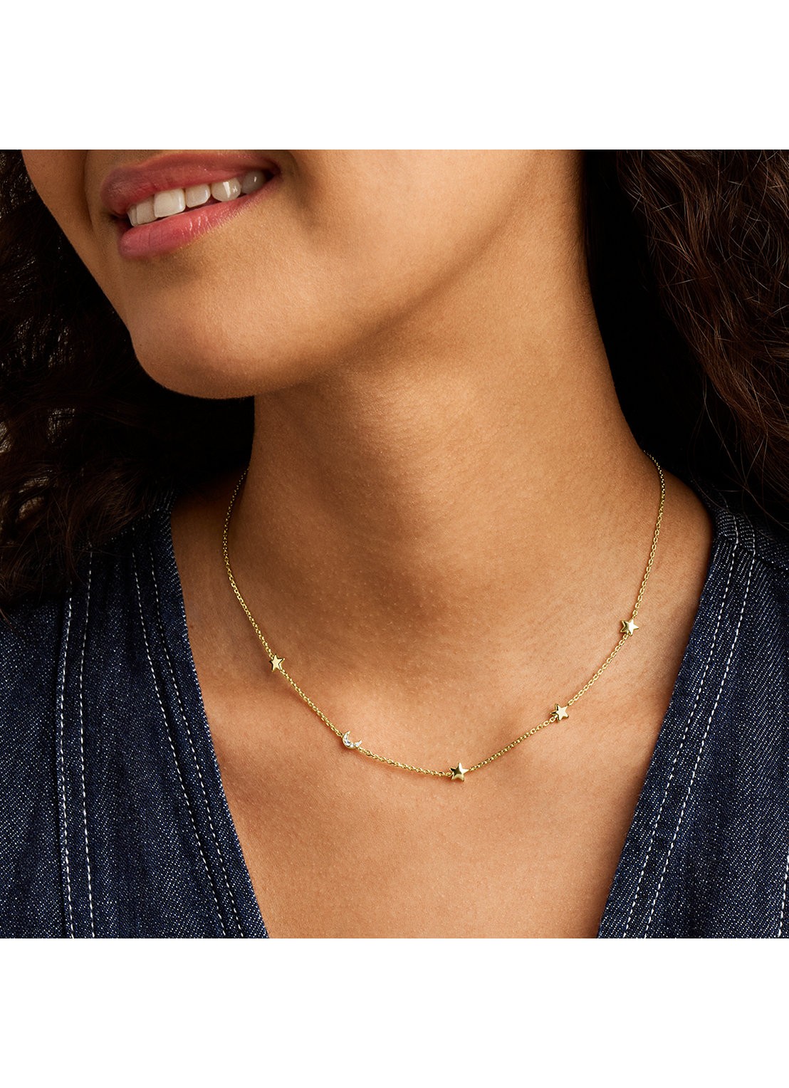 Fossil Sutton ketting met zirkonia JA7337710 - detail 4 goud