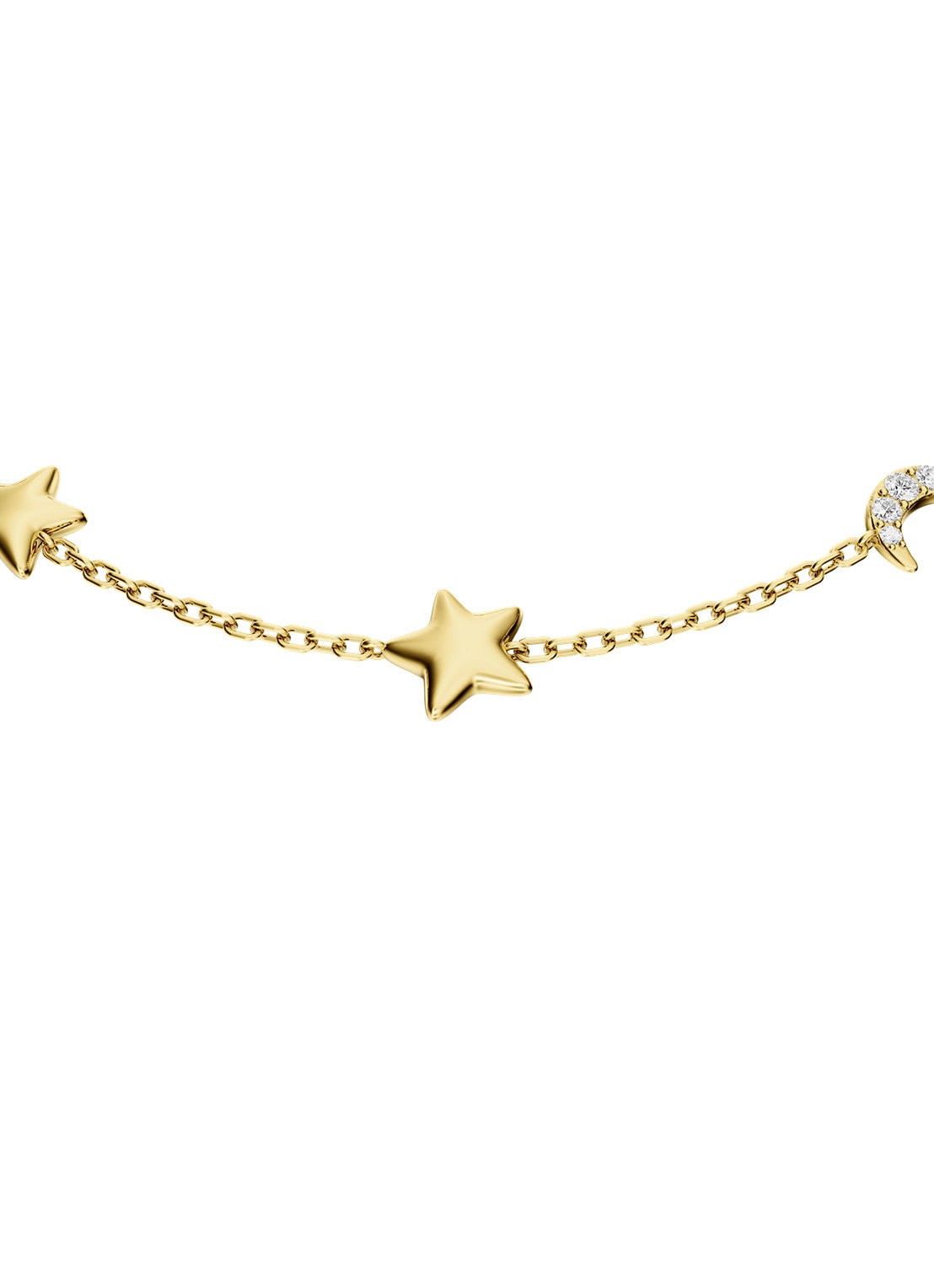 Fossil Sutton ketting met zirkonia JA7340710 - detail goud