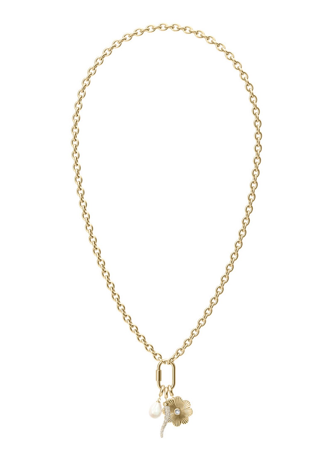 Fossil Sutton ketting met zirkonia JF05021710 - detail 2 goud