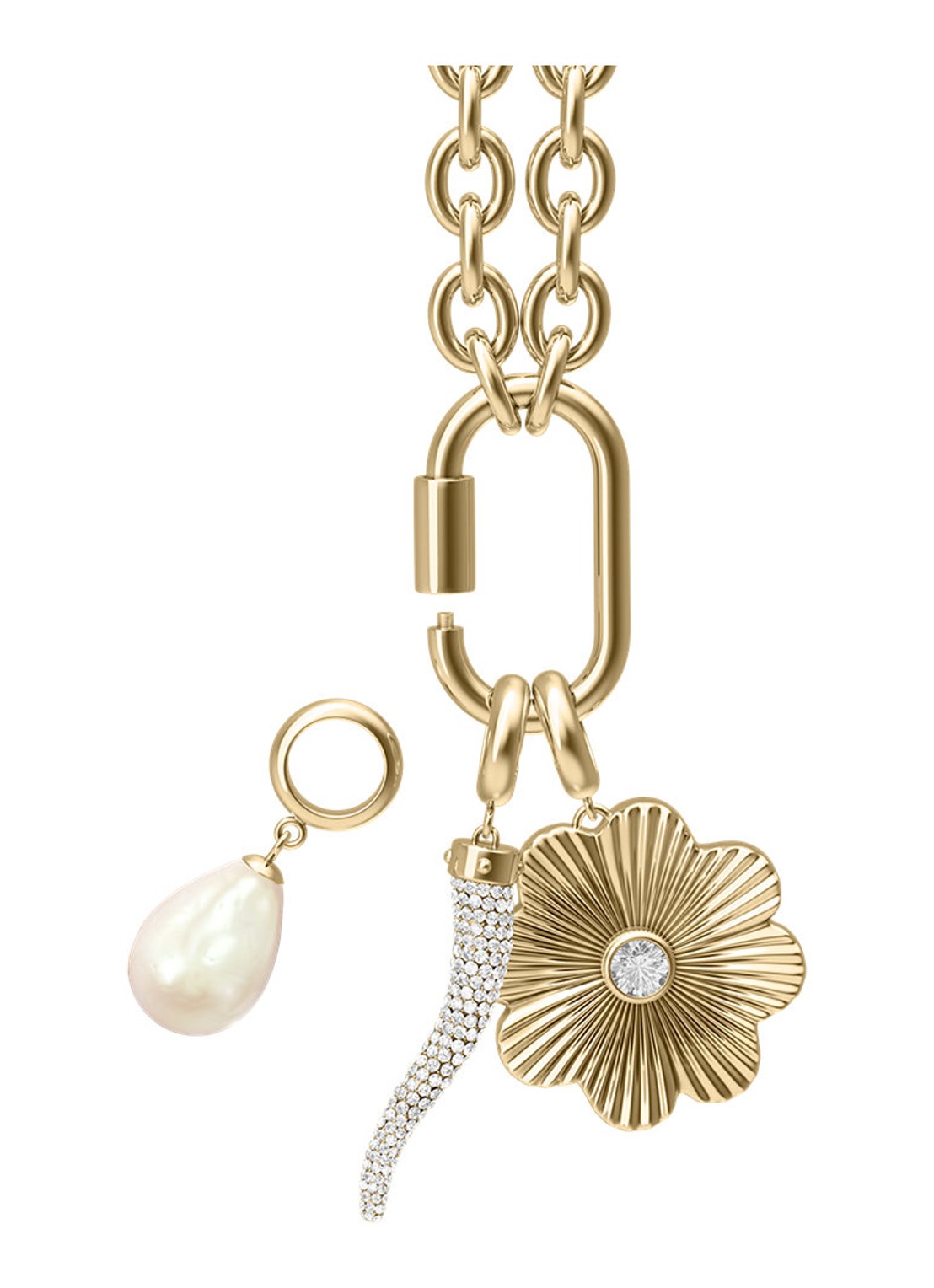 Fossil Sutton ketting met zirkonia JF05021710 - detail 4 goud