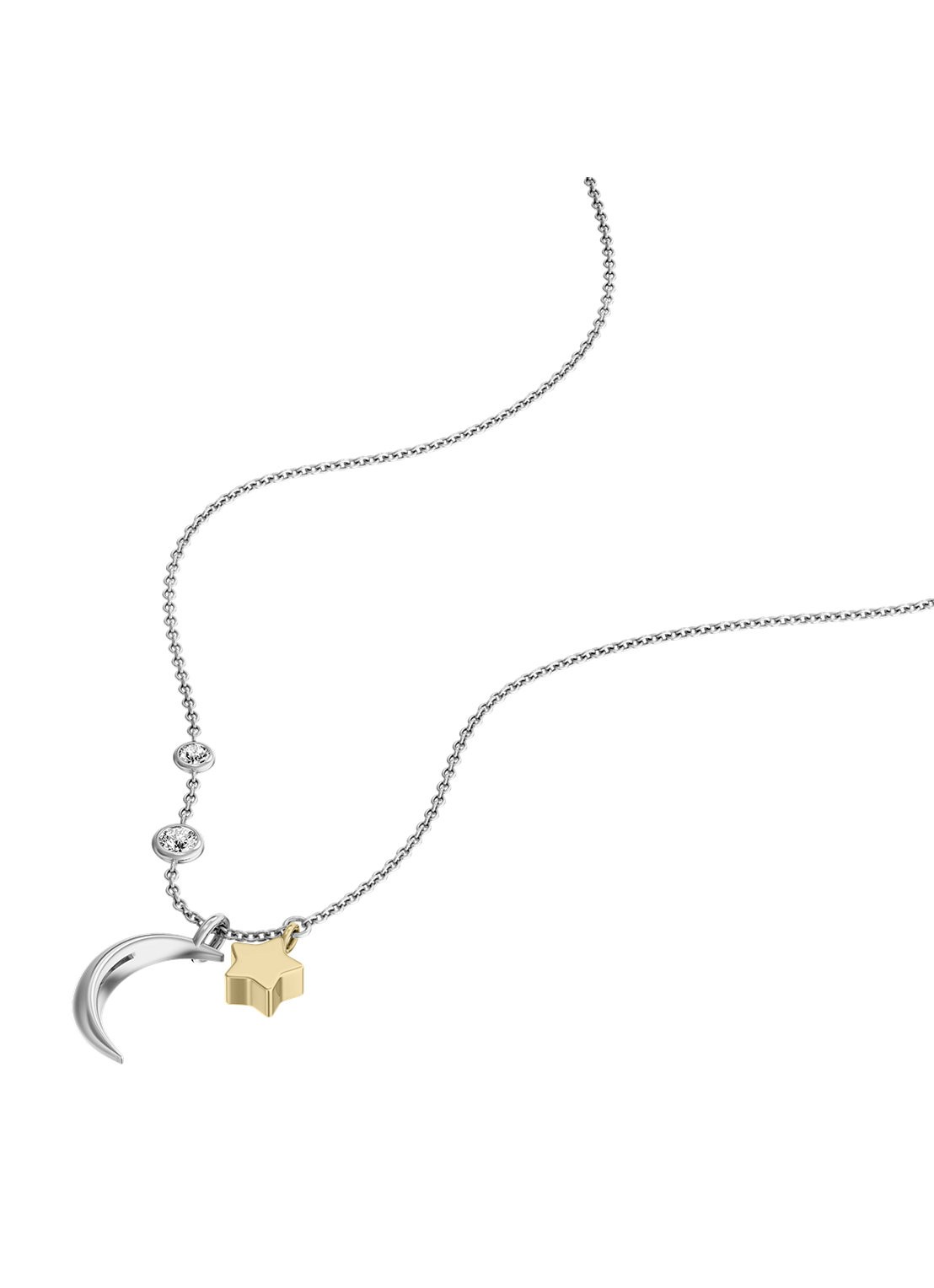 Fossil Sutton ketting met zirkonia JF05036998 - detail zilver