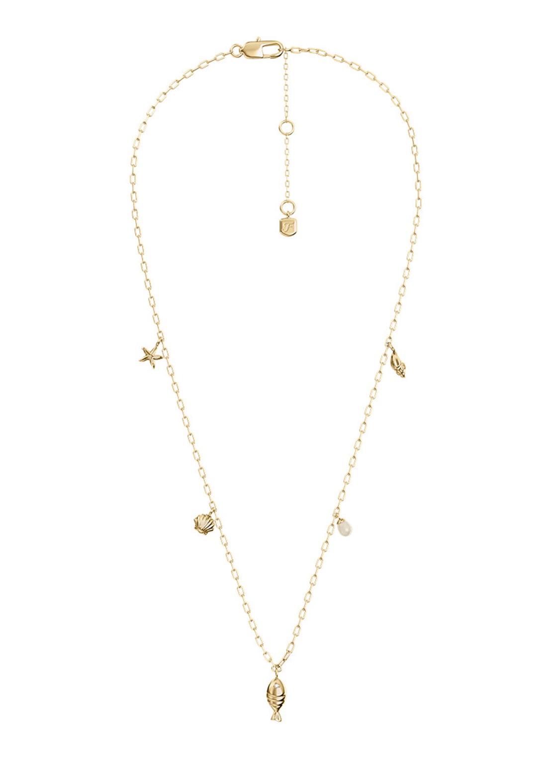Fossil Sutton ketting verguld JA7317710 - detail 2 goud