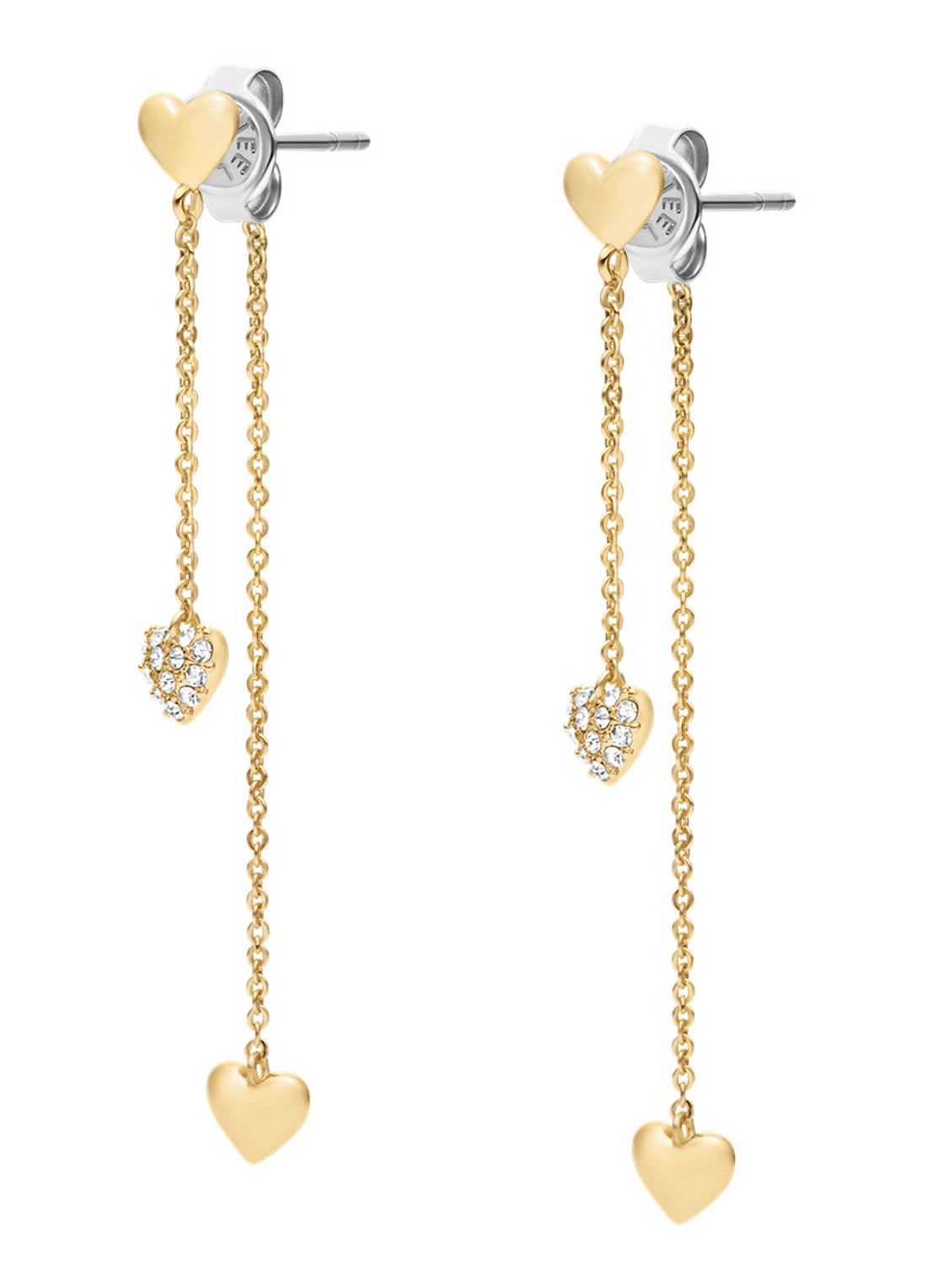 Fossil Sutton oorstekers JA7300710 - detail 3 goud