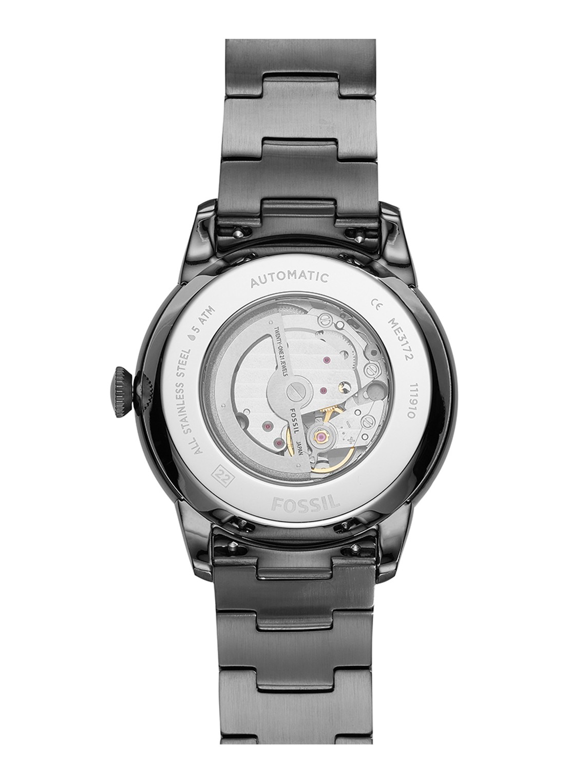 Fossil Townsman horloge ME3172 - detail 4 donkergrijs
