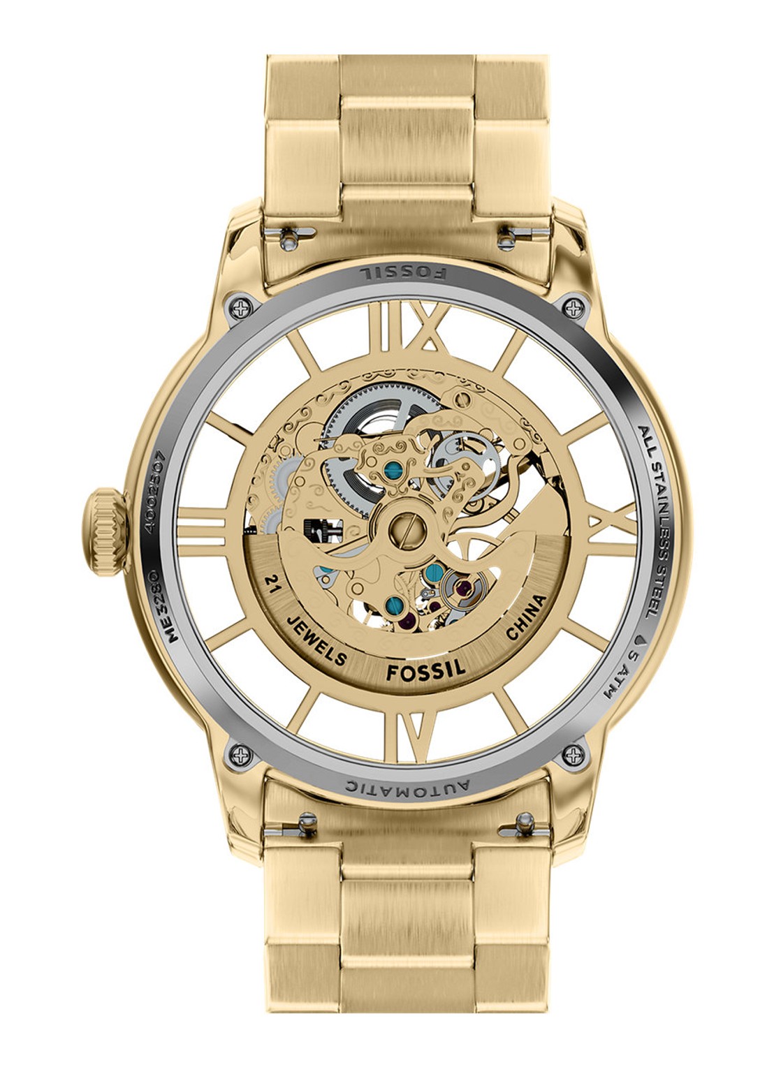 Fossil Townsman horloge ME3280 - detail 4 goud