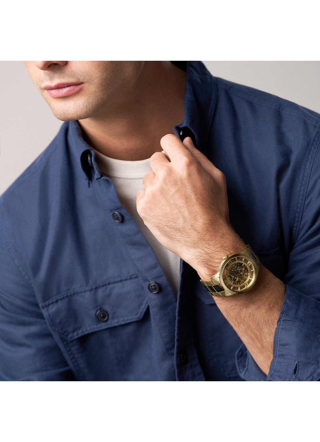 Fossil Townsman horloge ME3280 - detail 6 goud