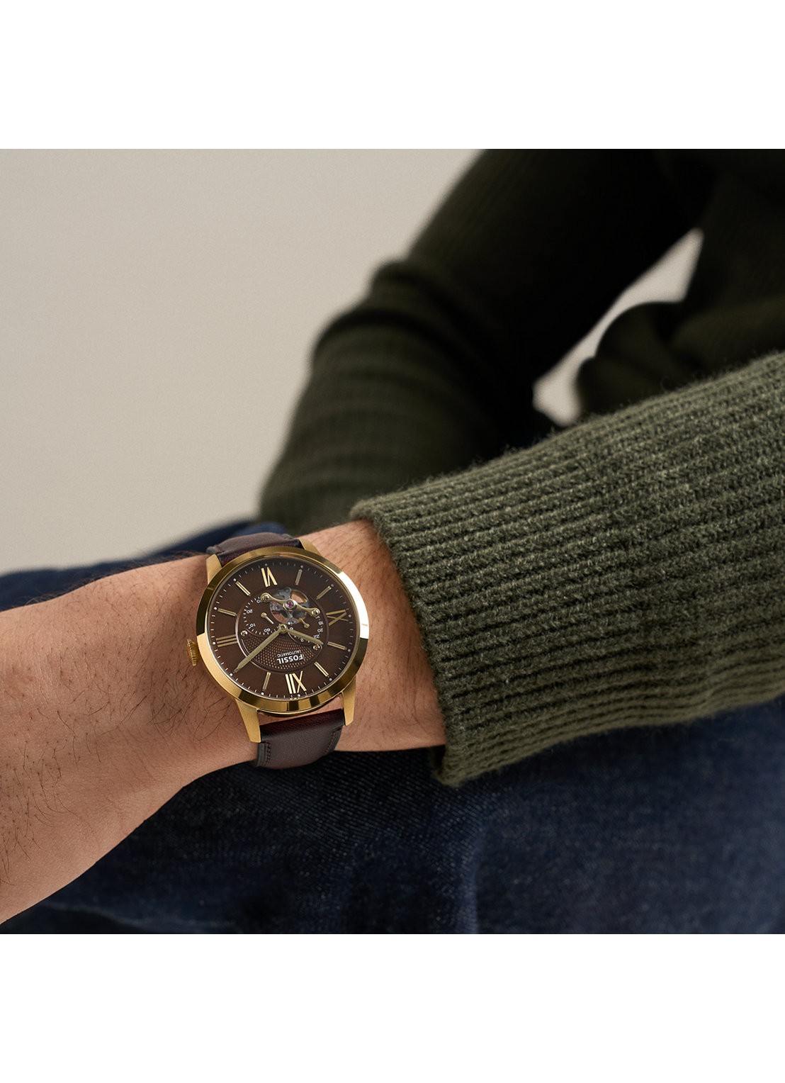 Fossil Townsman horloge ME3286 - detail 5 goud