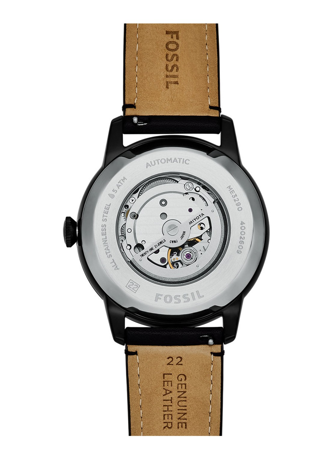 Fossil Townsman horloge ME3290 - detail 4 zwart