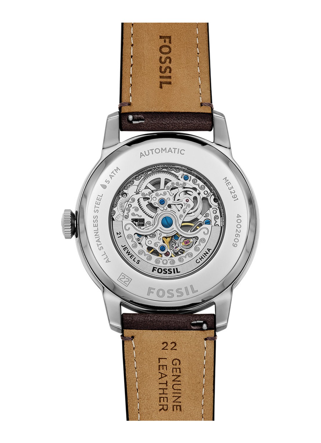 Fossil Townsman horloge ME3291 - detail 3 zilver