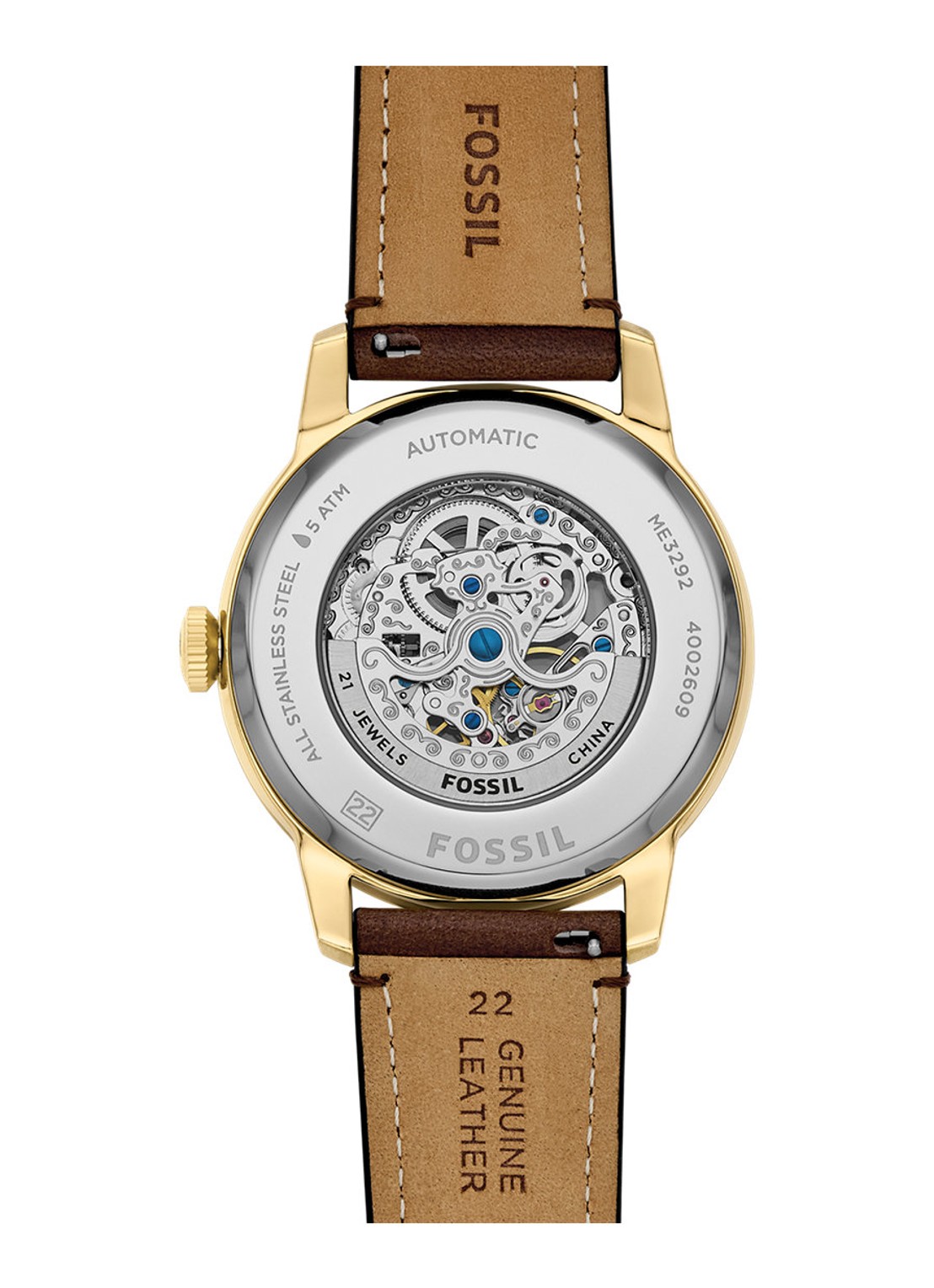 Fossil Townsman horloge ME3292 - detail 3 goud