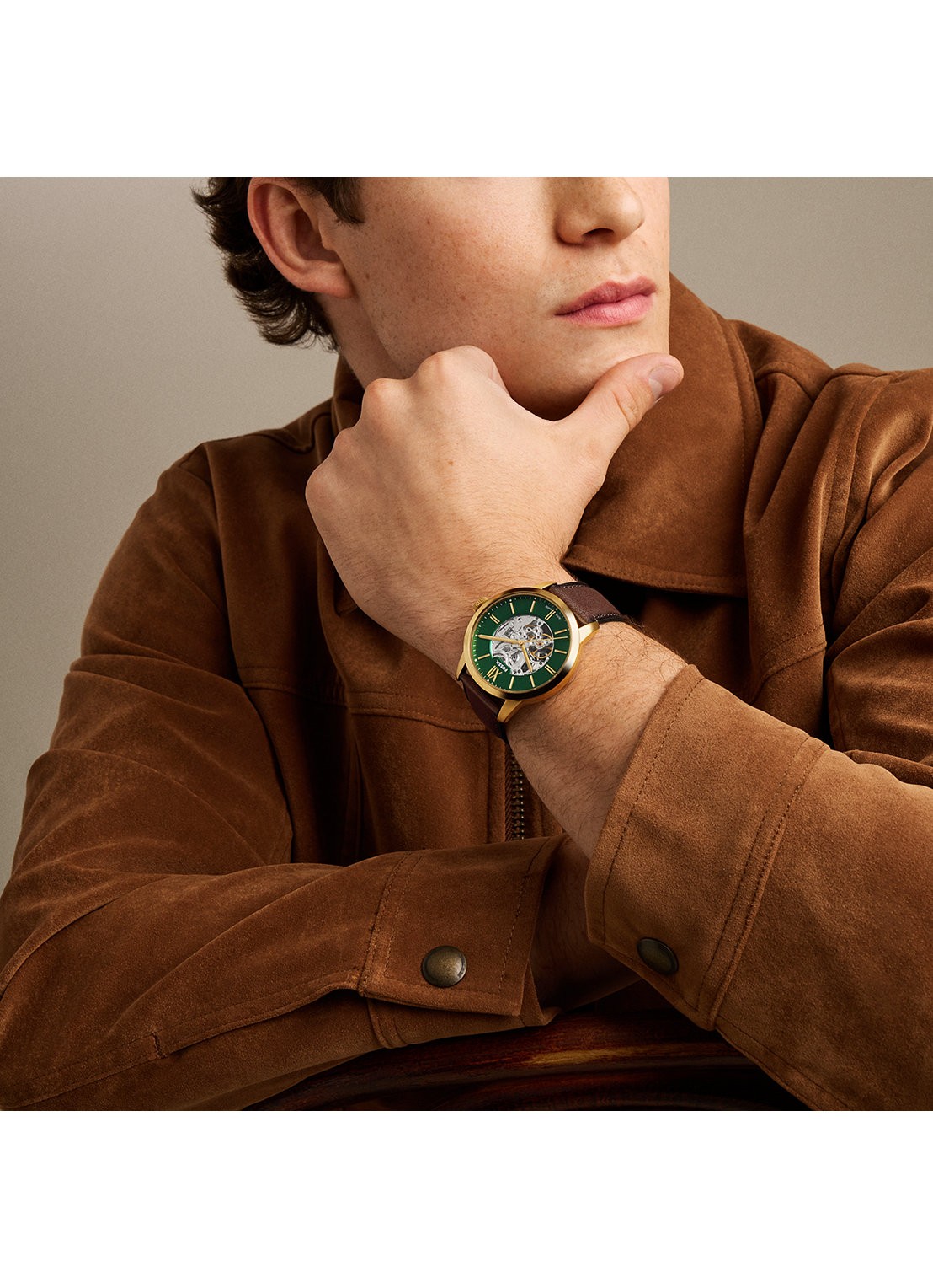 Fossil Townsman horloge ME3292 - detail 4 goud