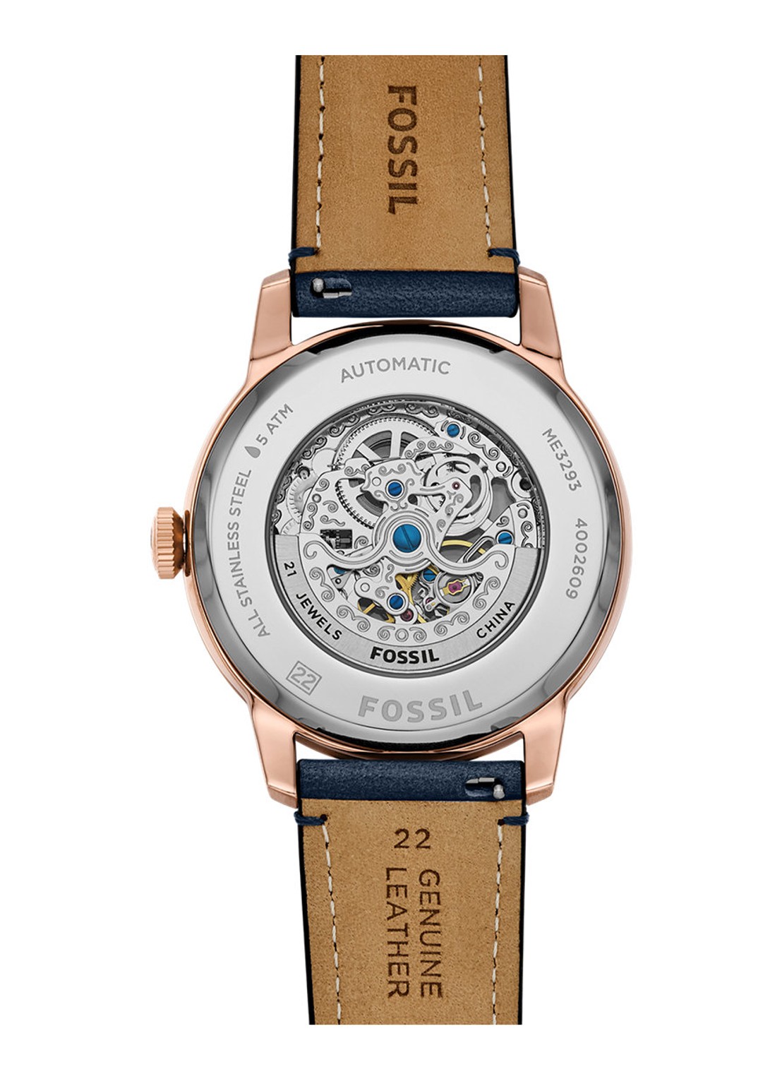 Fossil Townsman horloge ME3293 - detail 3 roségoud