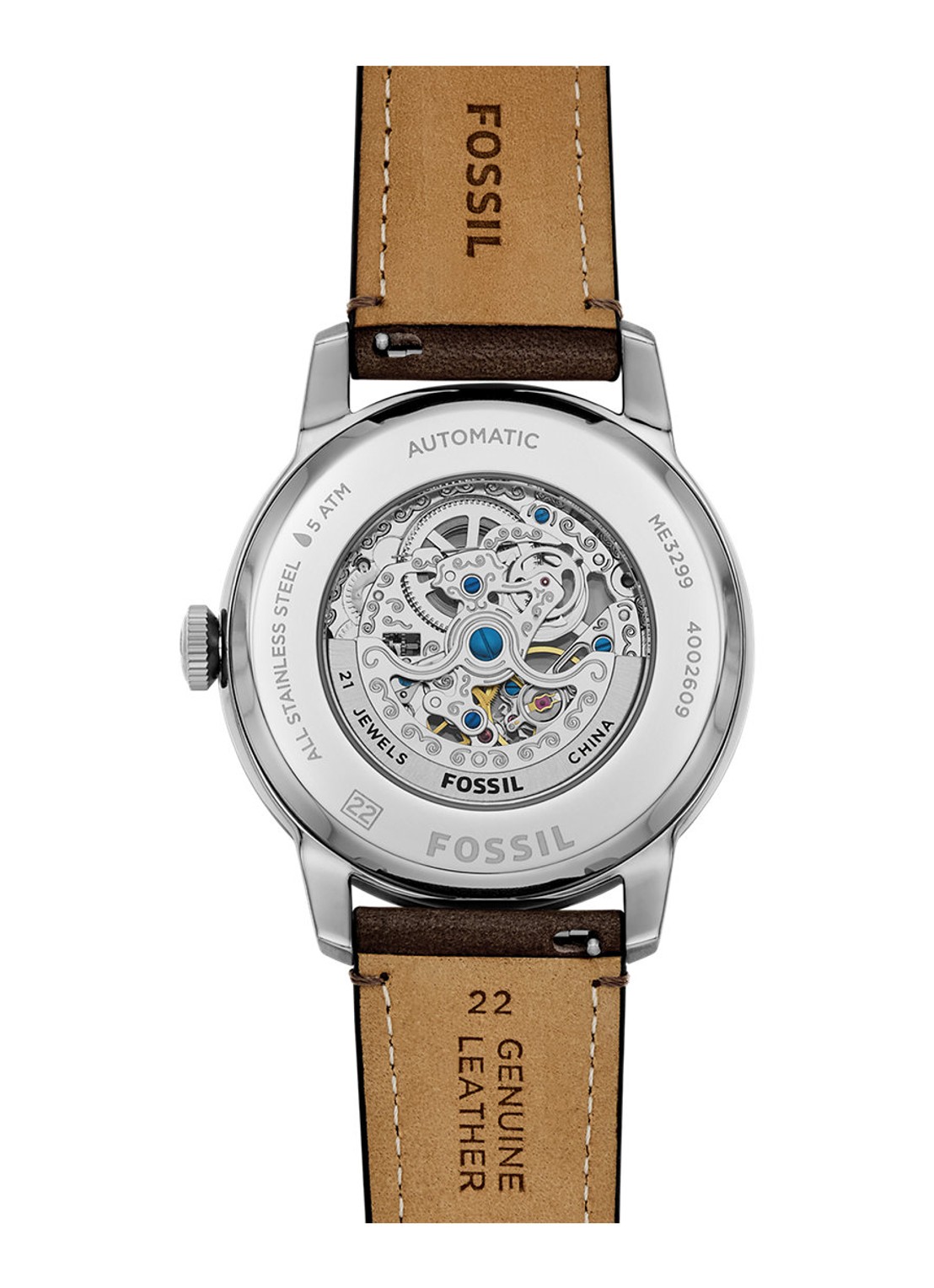 Fossil Townsman horloge ME3299 - detail 3 zilver