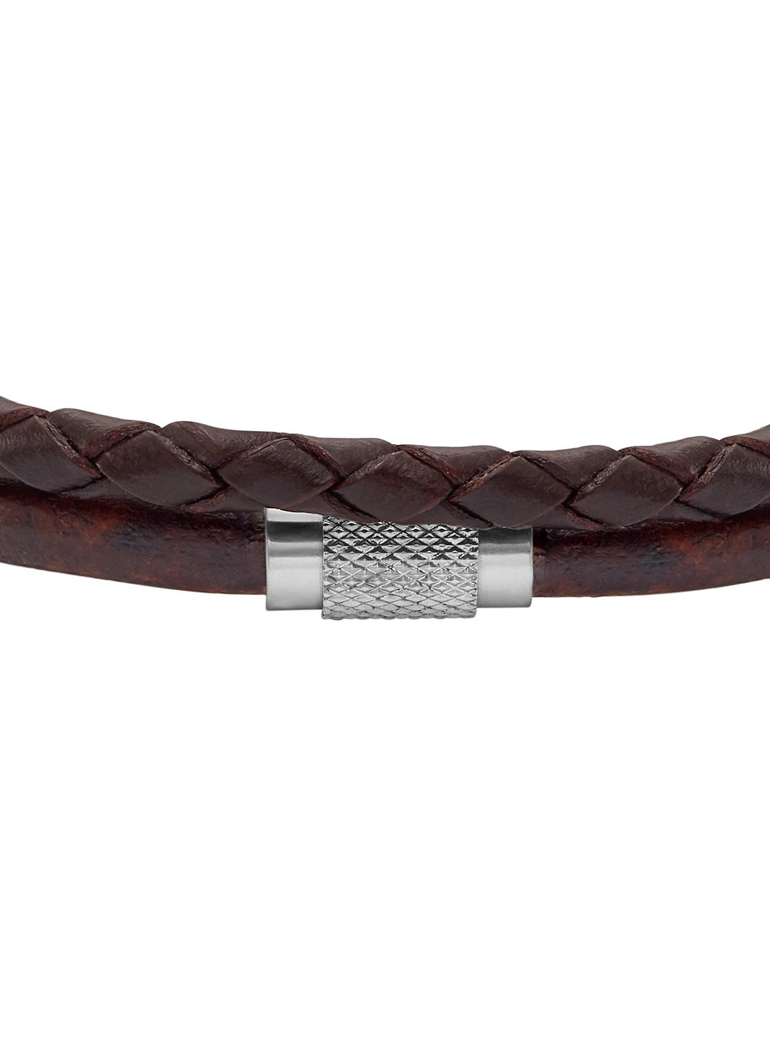 Fossil Wikkelarmband van leer JF04702040 - detail donkerbruin
