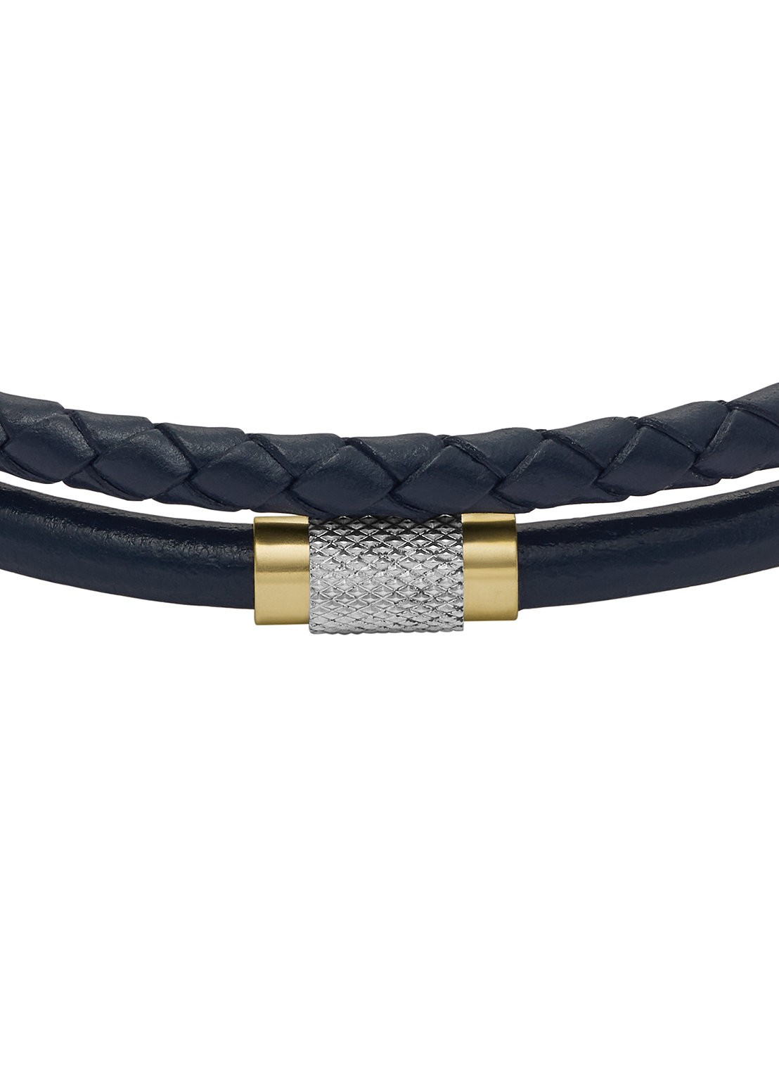 Fossil Wikkelarmband van leer JF04703998 - detail blauw