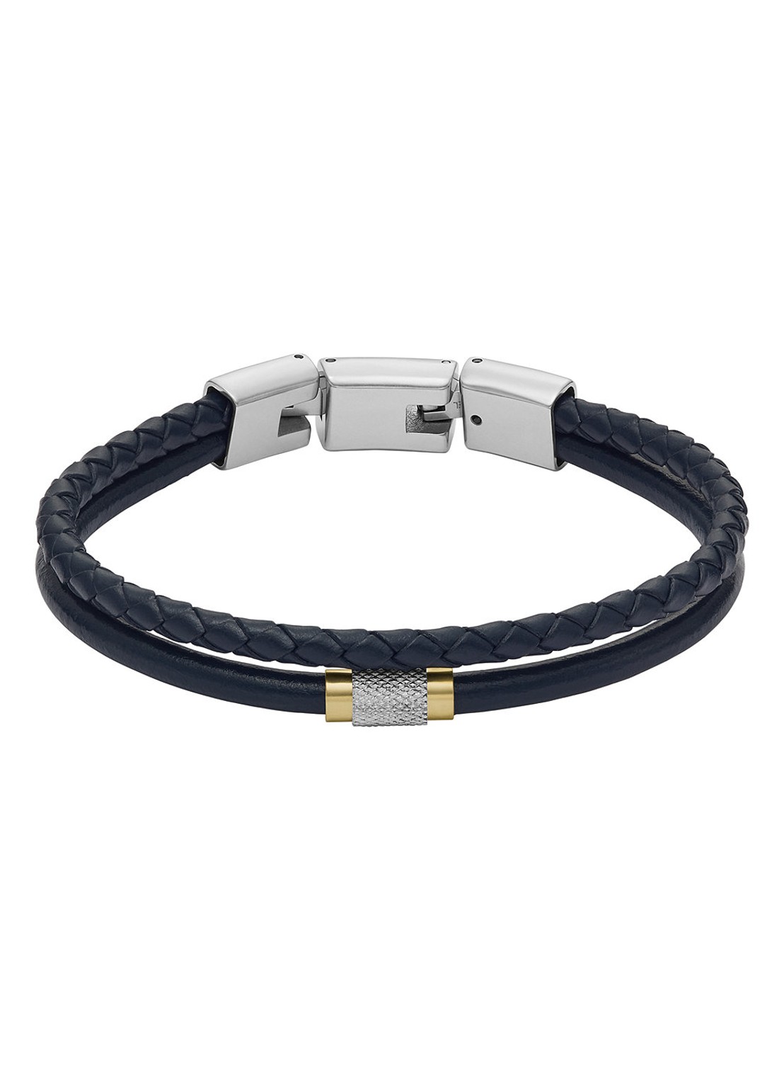 Fossil Wikkelarmband van leer JF04703998 - voorkant 4 blauw