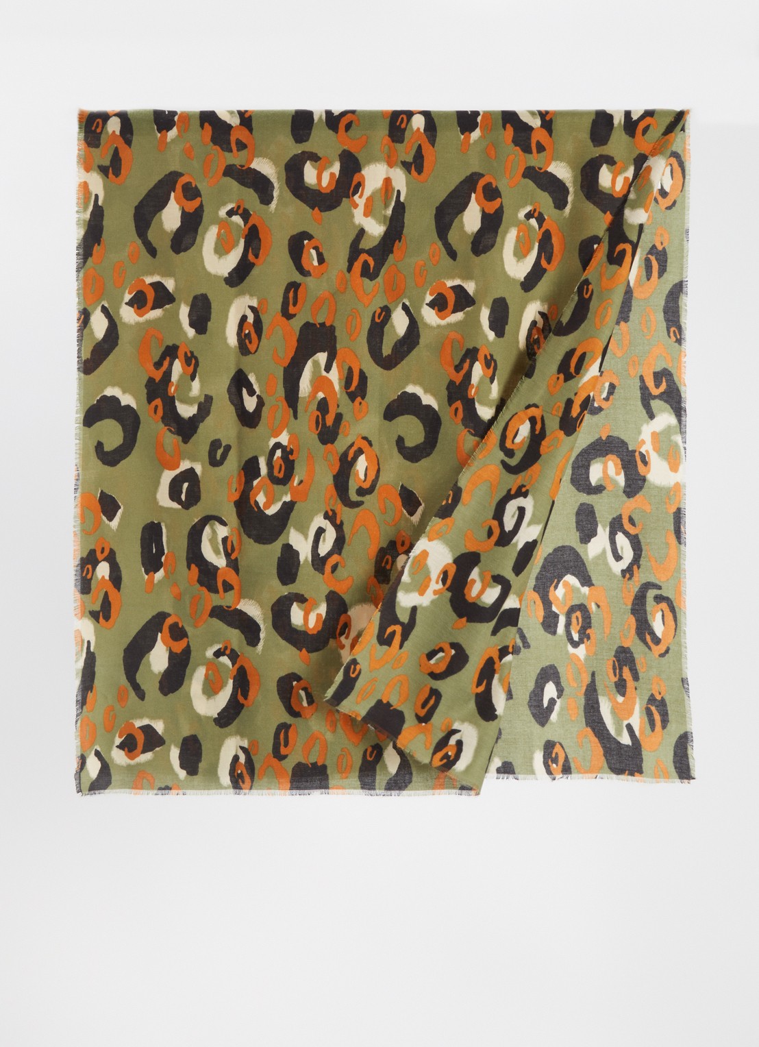 Fraas Sjaal met dierenprint 70 x 190 cm  - detail 2 groen