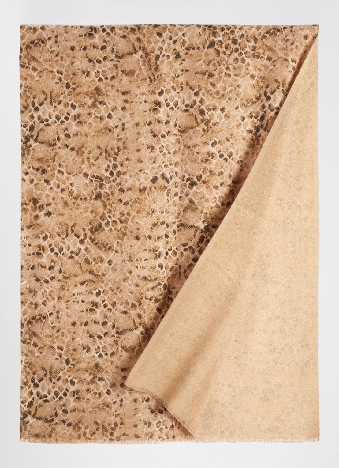 Fraas Sjaal met dierenprint en glitter 70 x 190 cm  - detail bruin