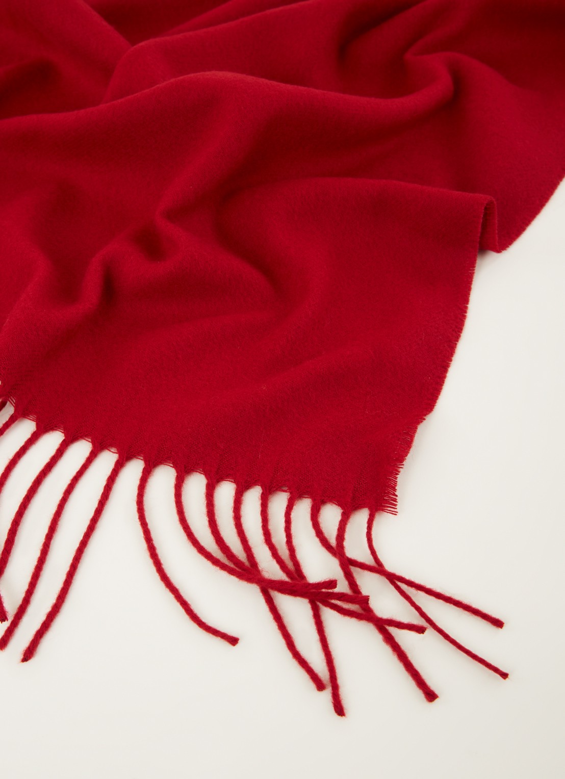 Fraas Sjaal met franjes 200 x 35 cm  - detail 3 donkerrood