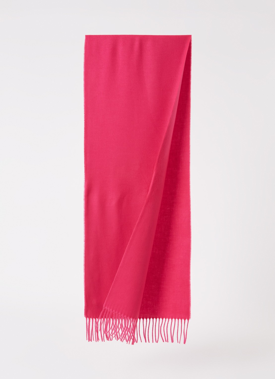 Fraas Sjaal met franjes 200 x 35 cm  - voorkant 3 donkerroze