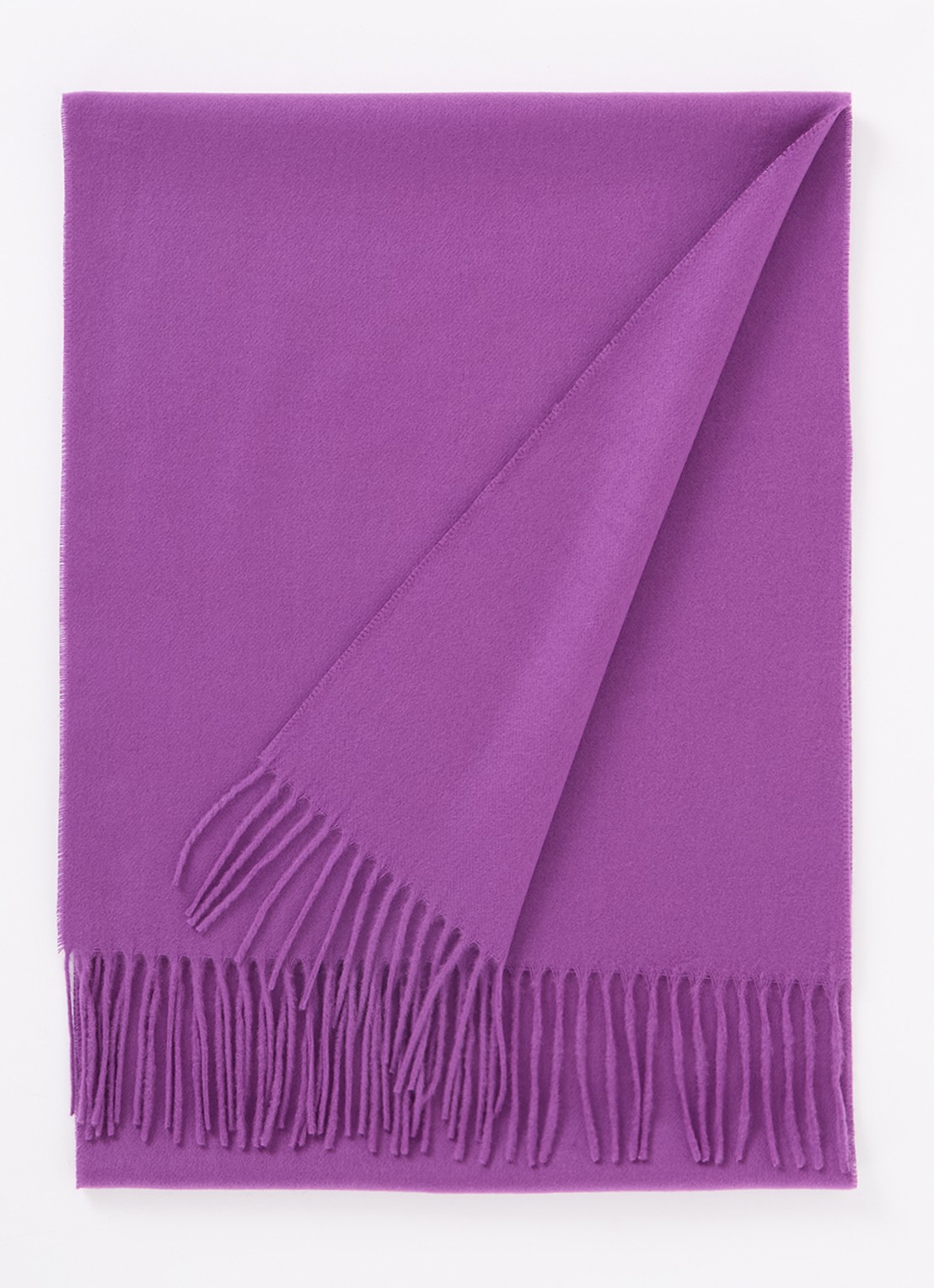 Fraas Sjaal met franjes 200 x 35 cm  - voorkant 3 paars