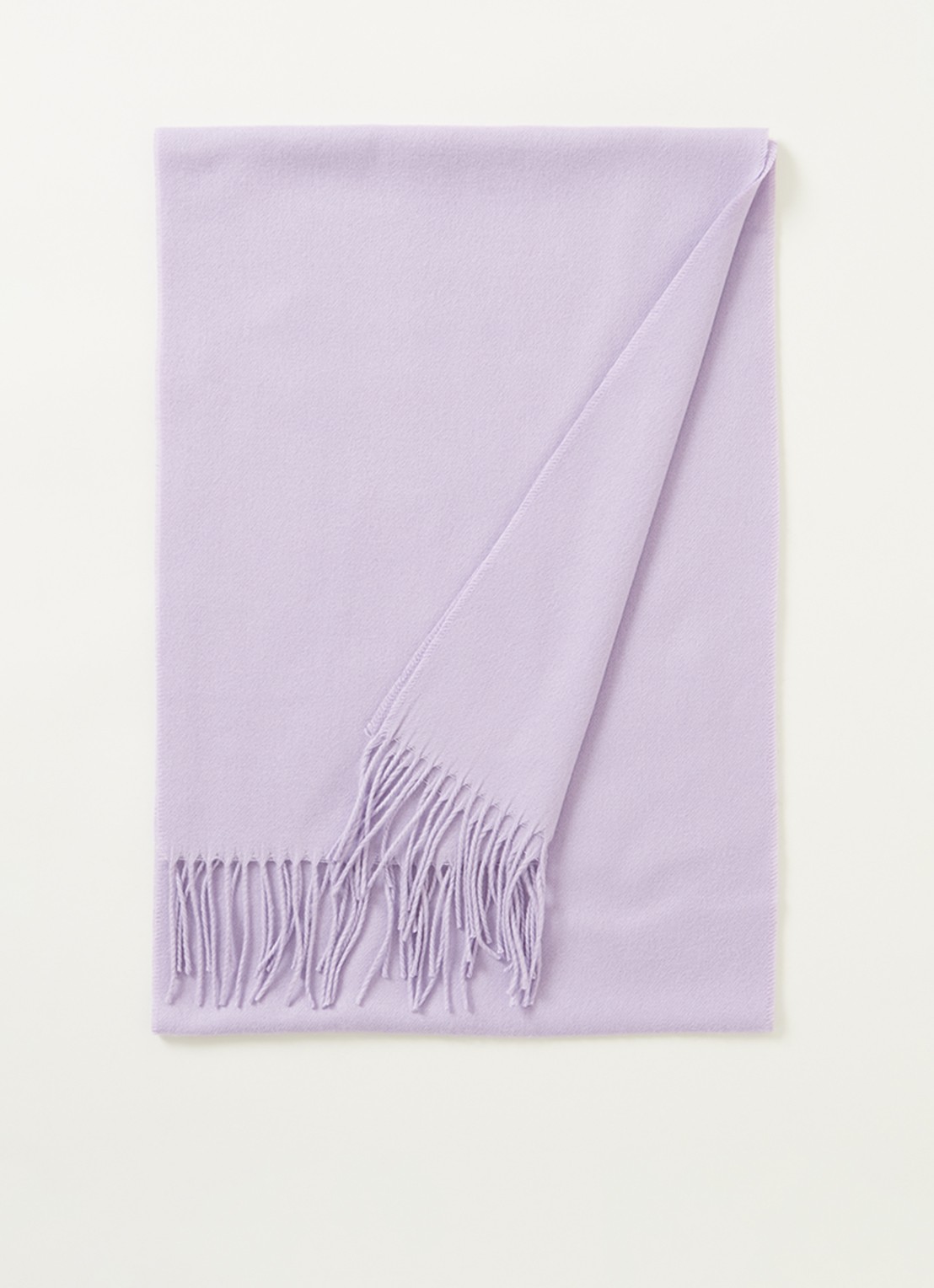Fraas Sjaal met franjes 200 x 35 cm  - voorkant lavendel