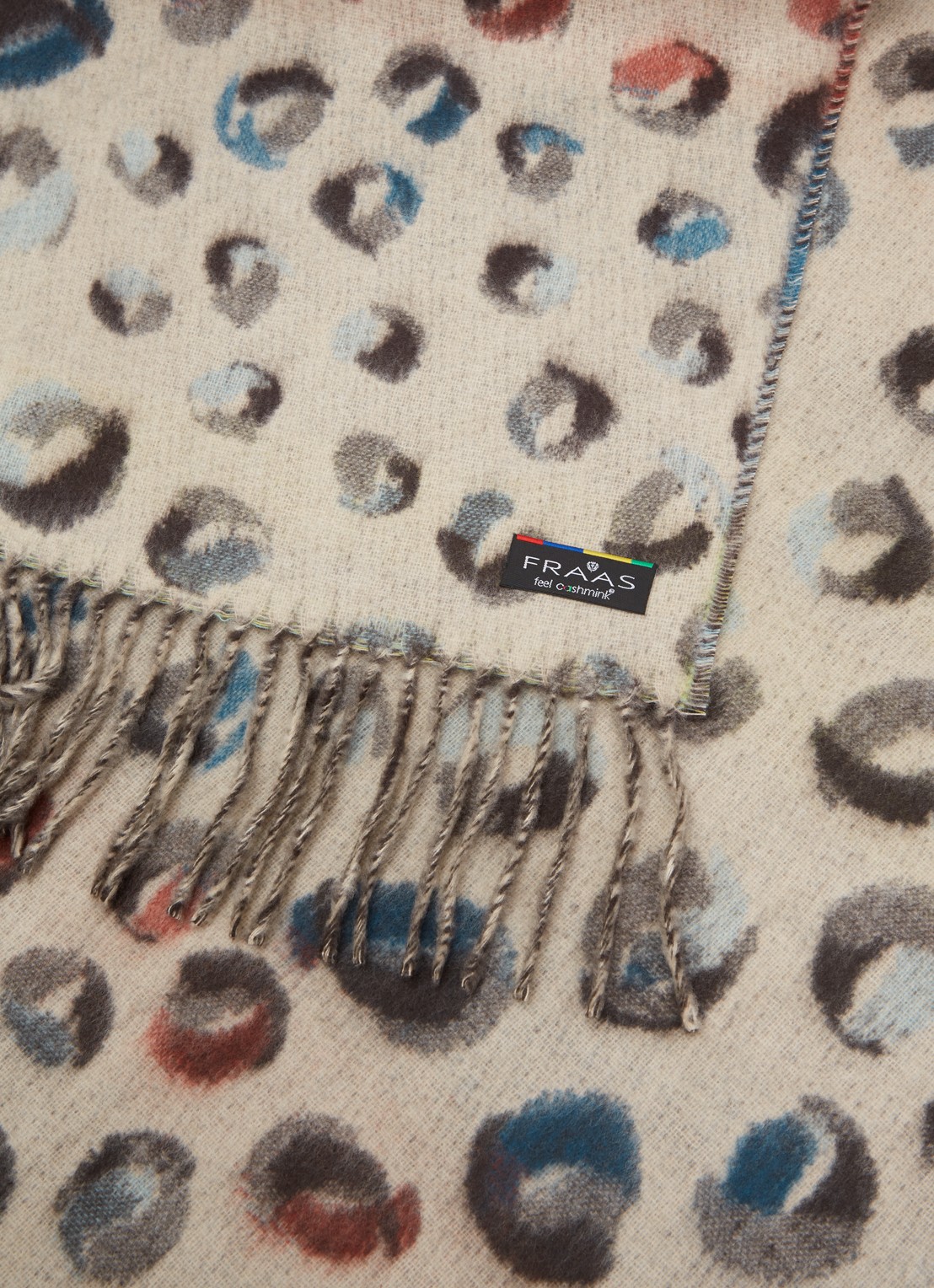 Fraas Sjaal met panterprint 185 x 35 cm - detail 3 beige