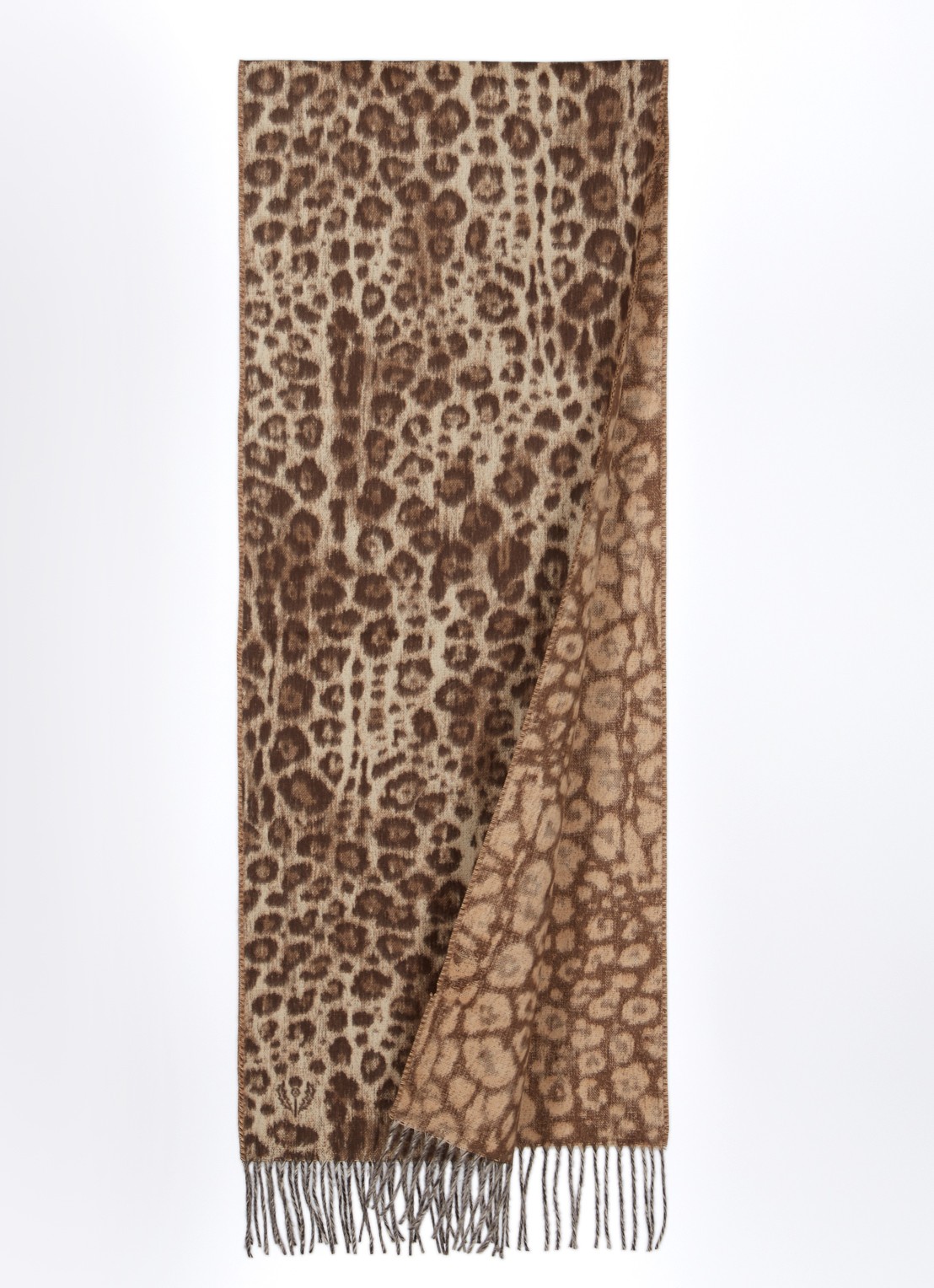 Fraas Sjaal met panterprint 185 x 35 cm - detail bruin