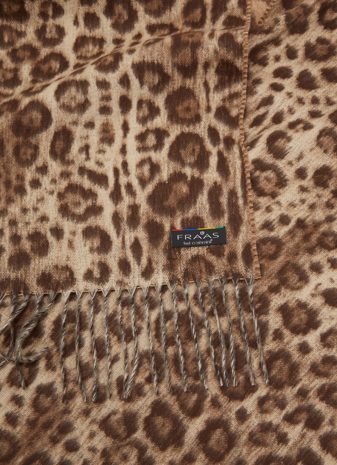 Fraas Sjaal met panterprint 185 x 35 cm - detail 2 bruin