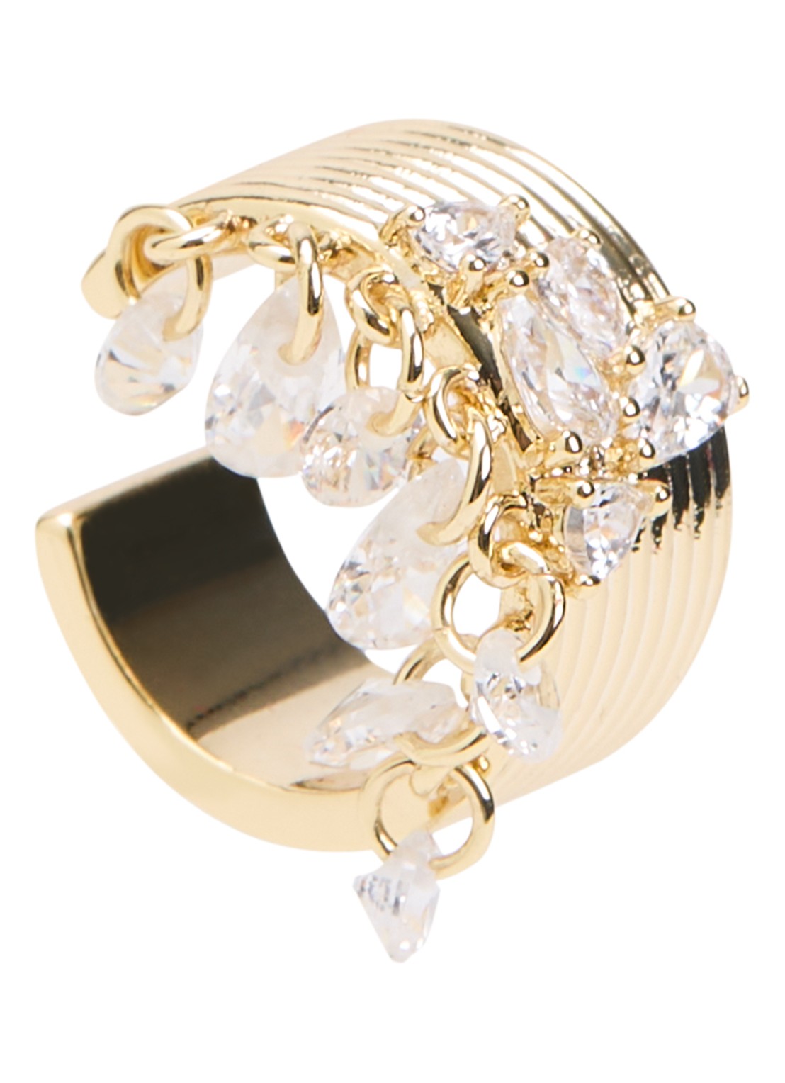 Franky Amsterdam De Alina earcuff verguld - voorkant goud