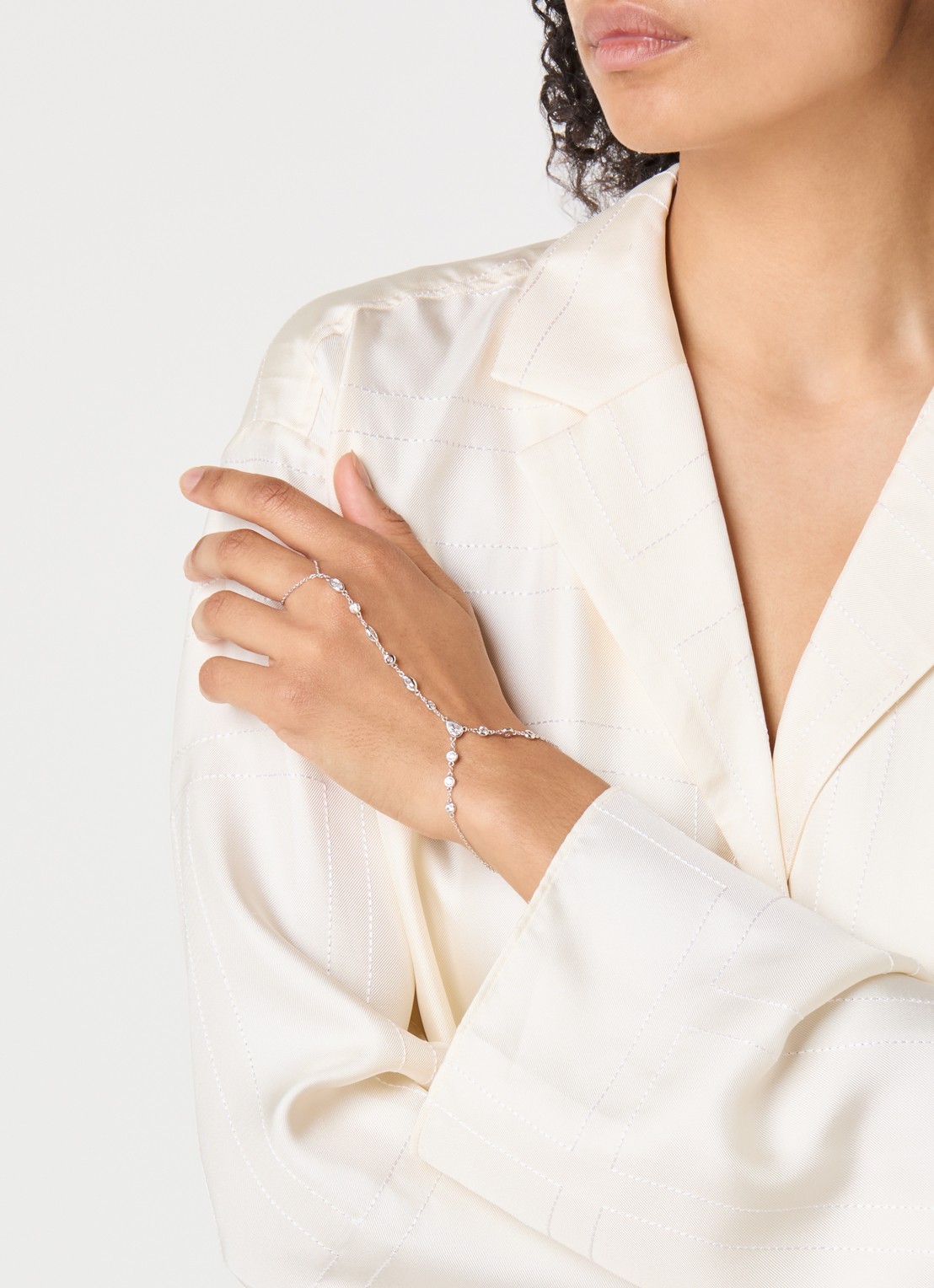 Franky Amsterdam De aurelia armband met kristal - voorkant 2 zilver