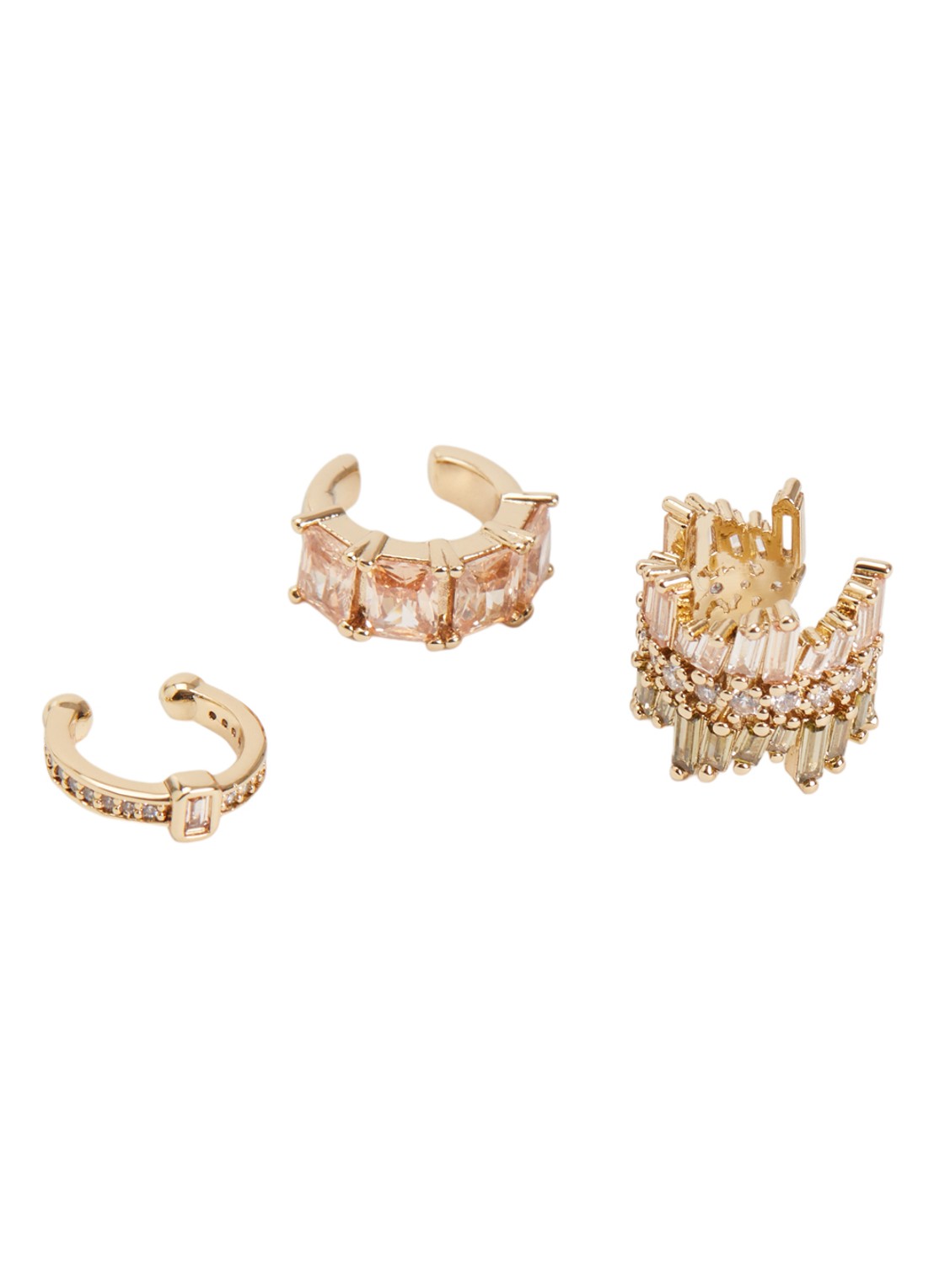 Franky Amsterdam De Frosted Rose ear cuff verguld in set van 3 - detail 2 goud