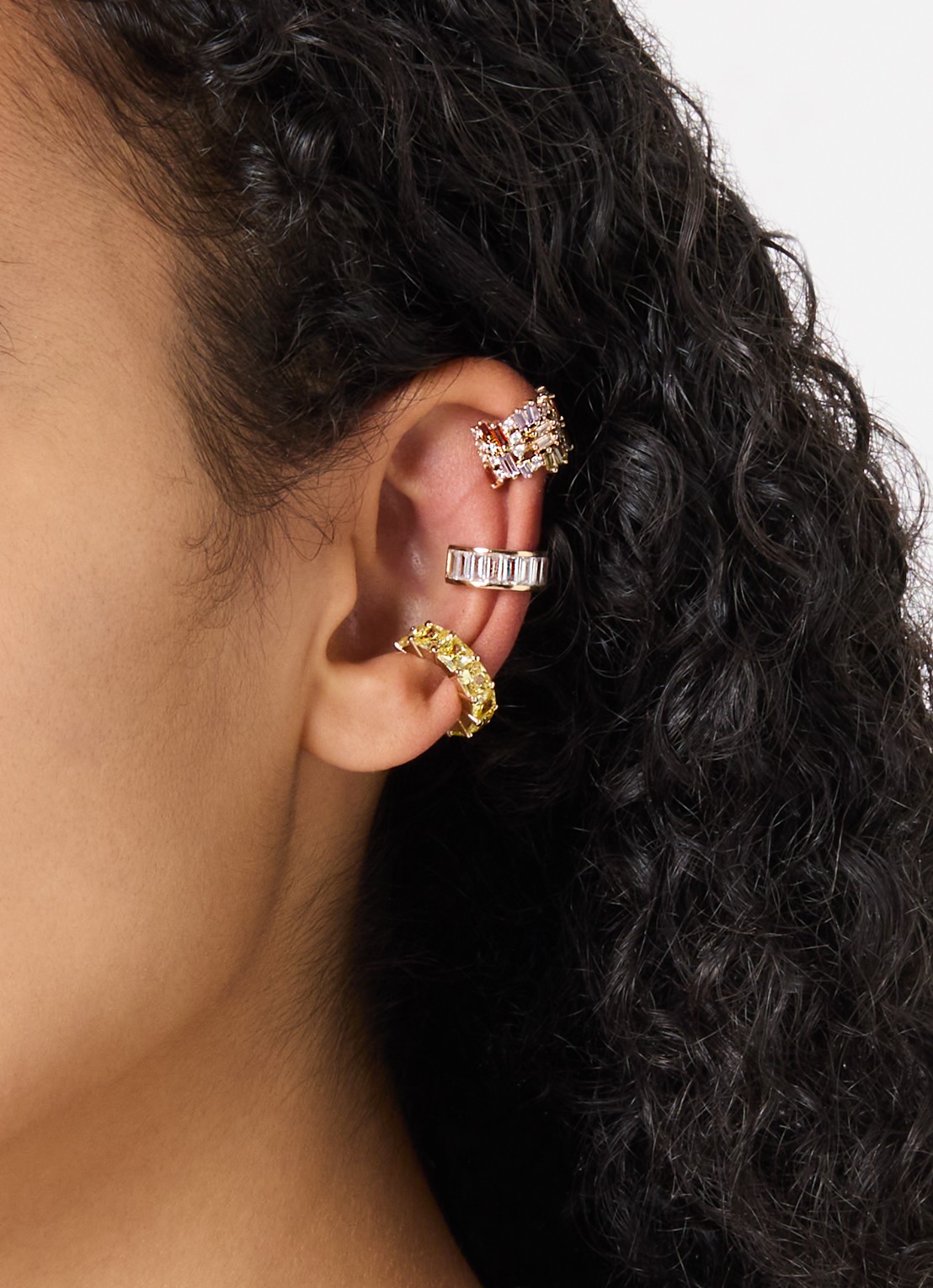 Franky Amsterdam De Holiday Halo ear cuff in set van 3 - voorkant 4 goud