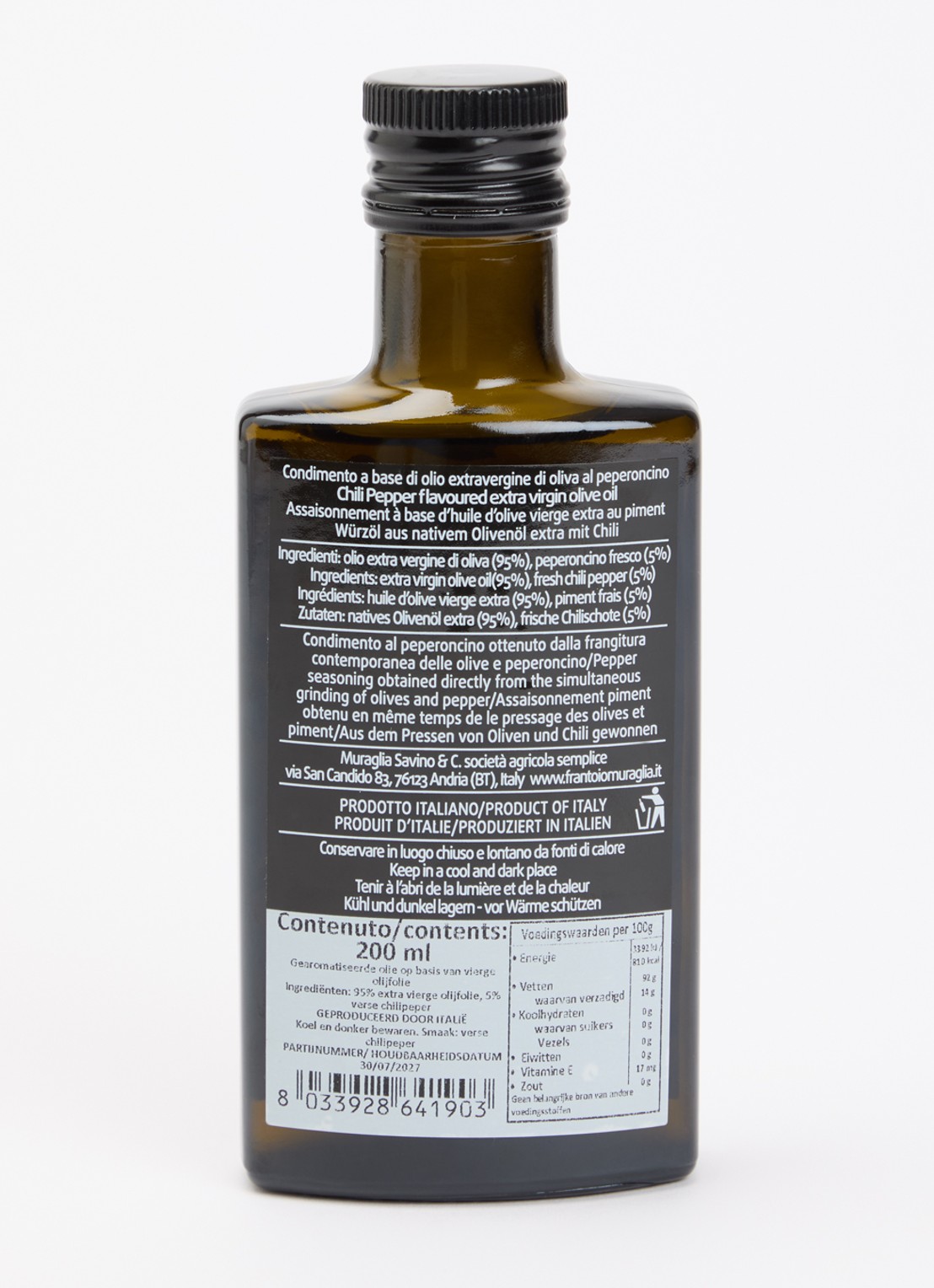 Frantoio Muraglia Peperoncino extra vierge olijfolie 200 ml - voorkant 2 undefined