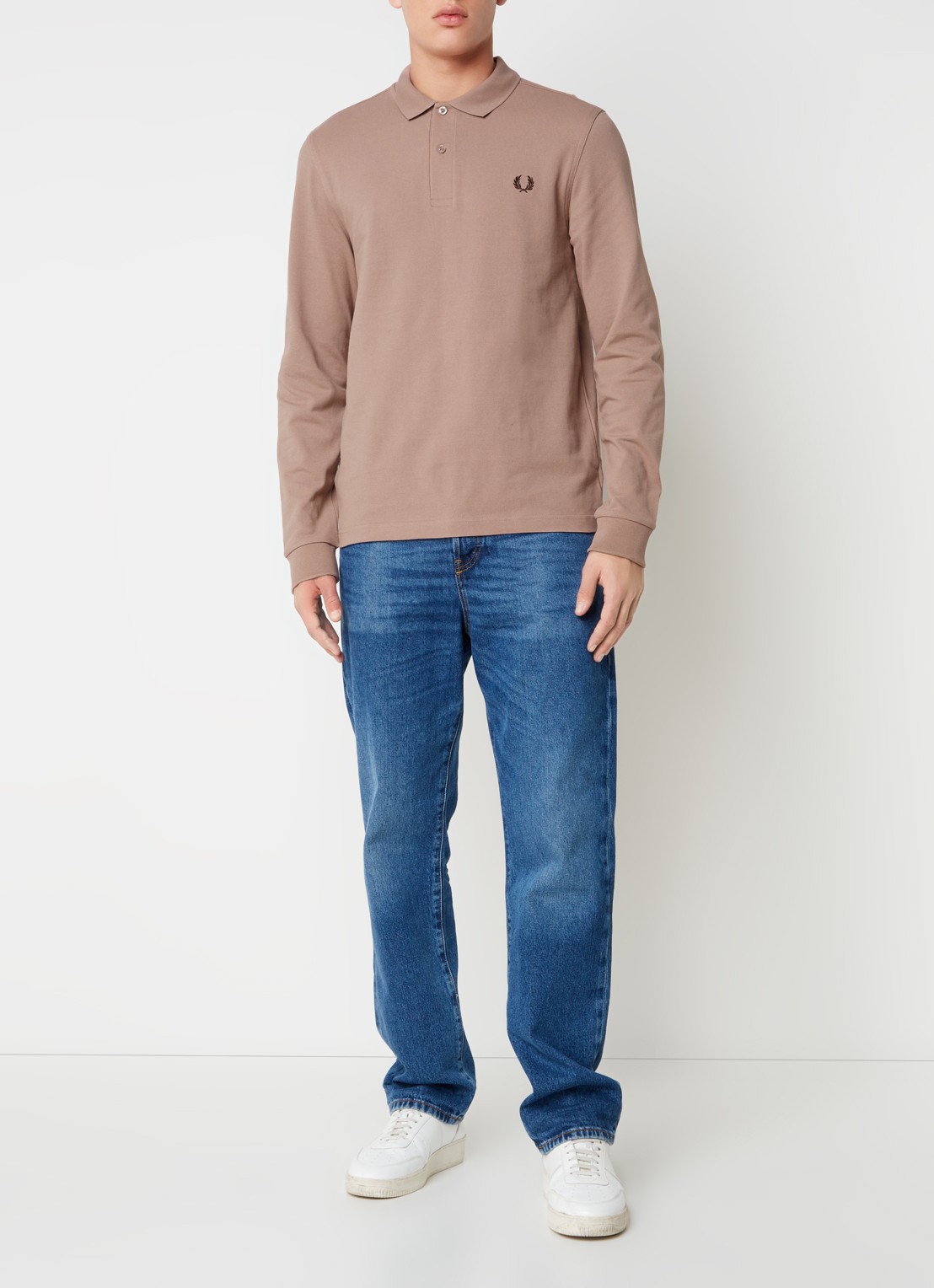 Fred Perry Regular fit polo van piqué katoen met logoborduring  - voorkant 4 oudroze