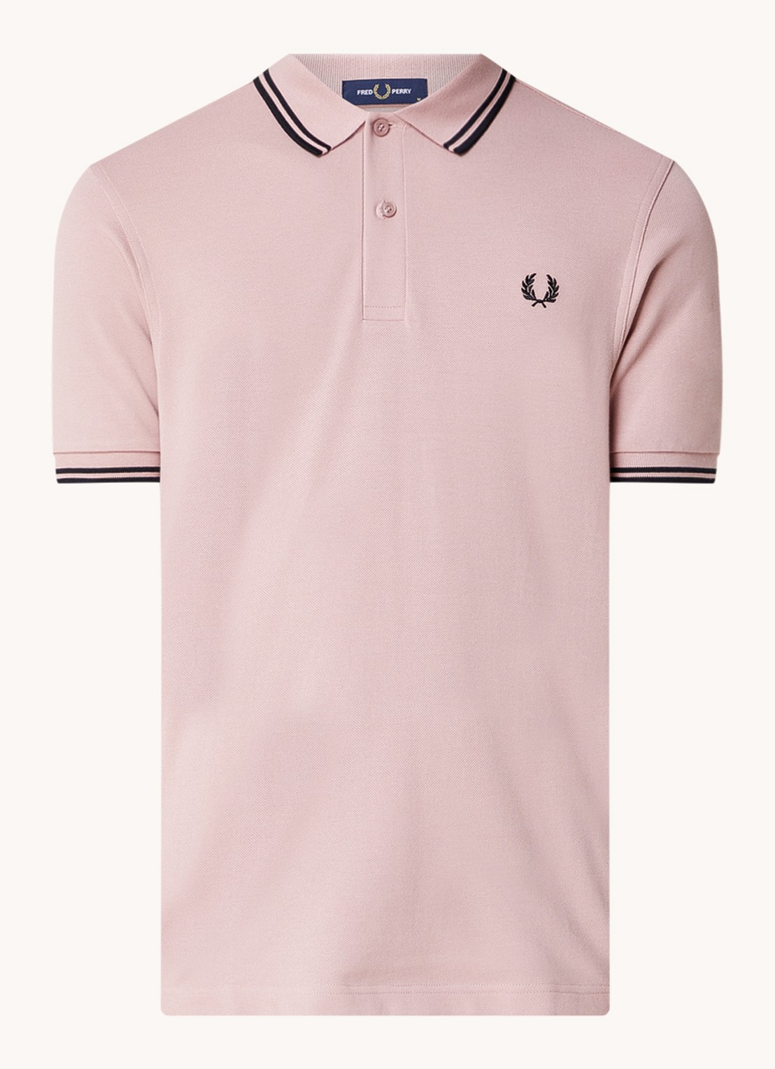 Fred Perry Regular fit polo van piqué katoen met logoborduring - voorkant 2 roze