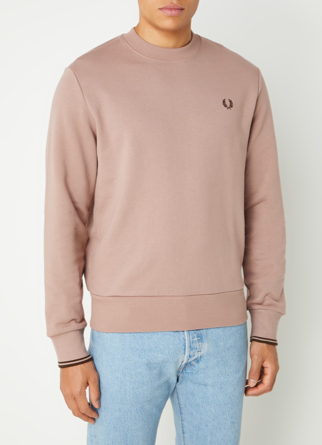 Fred Perry Sweater met logoborduring - detail 4 oudroze